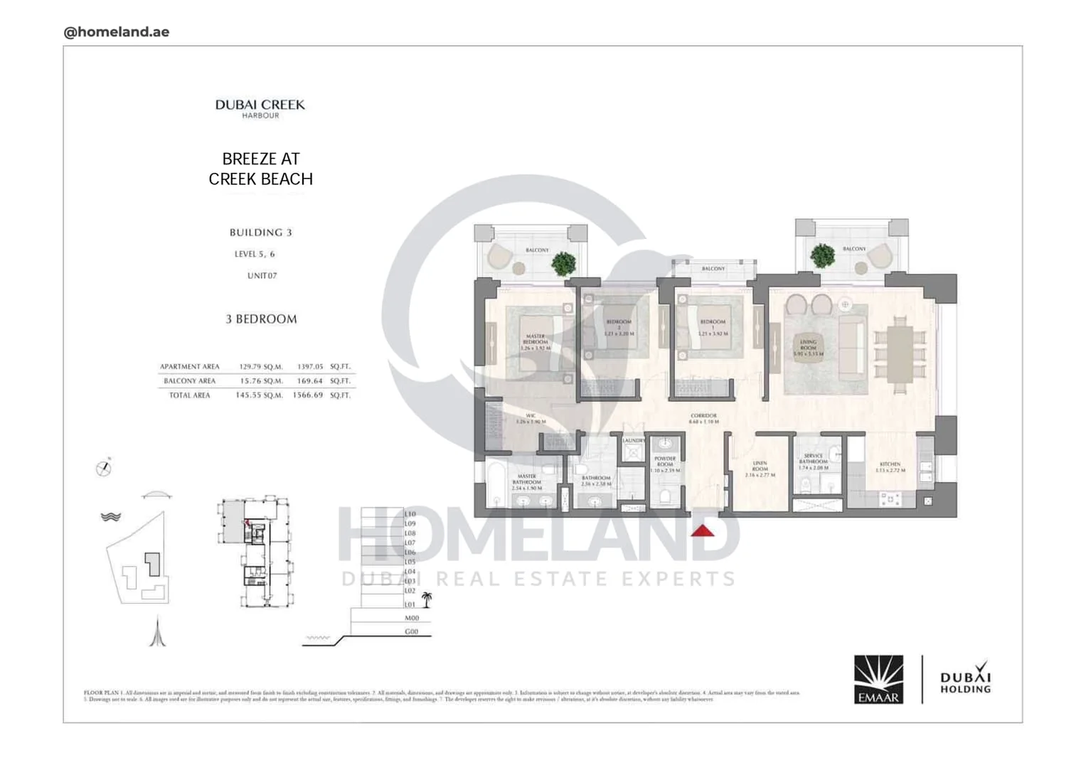 Breeze Creek Beach, Building 3, 3BR, Level 5-6, Unit 07, 1566 SQFT