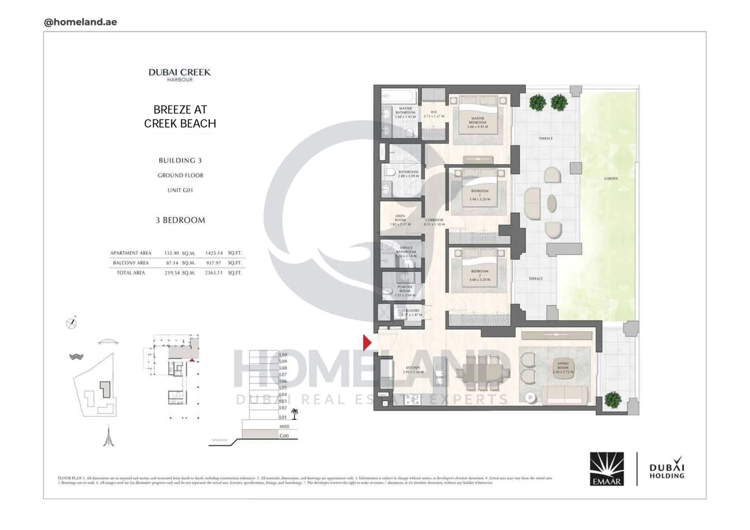 Breeze Creek Beach, Building 3, 3BR, Level Ground, Unit G01, 2363 SQFT