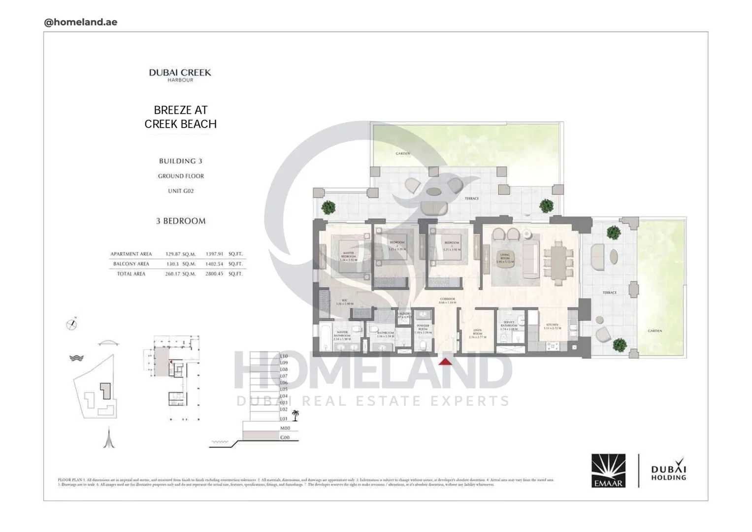 Breeze Creek Beach, Building 3, 3BR, Level Ground, Unit G02, 2800 SQFT