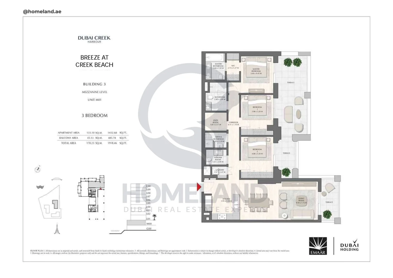 Breeze Creek Beach, Building 3, 3BR, Level Mezzanine, Unit M01, 1918 SQFT