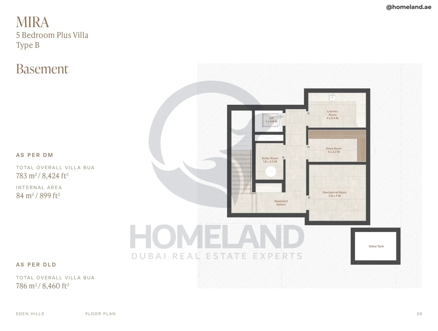 Eden Hills, Mira, 5BR Plus Villa, Type B, Basement, 8460 SQFT