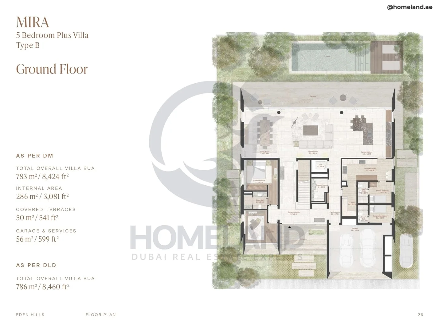Eden Hills, Mira, 5BR Plus Villa, Type B, Ground Floor, 8460 SQFT