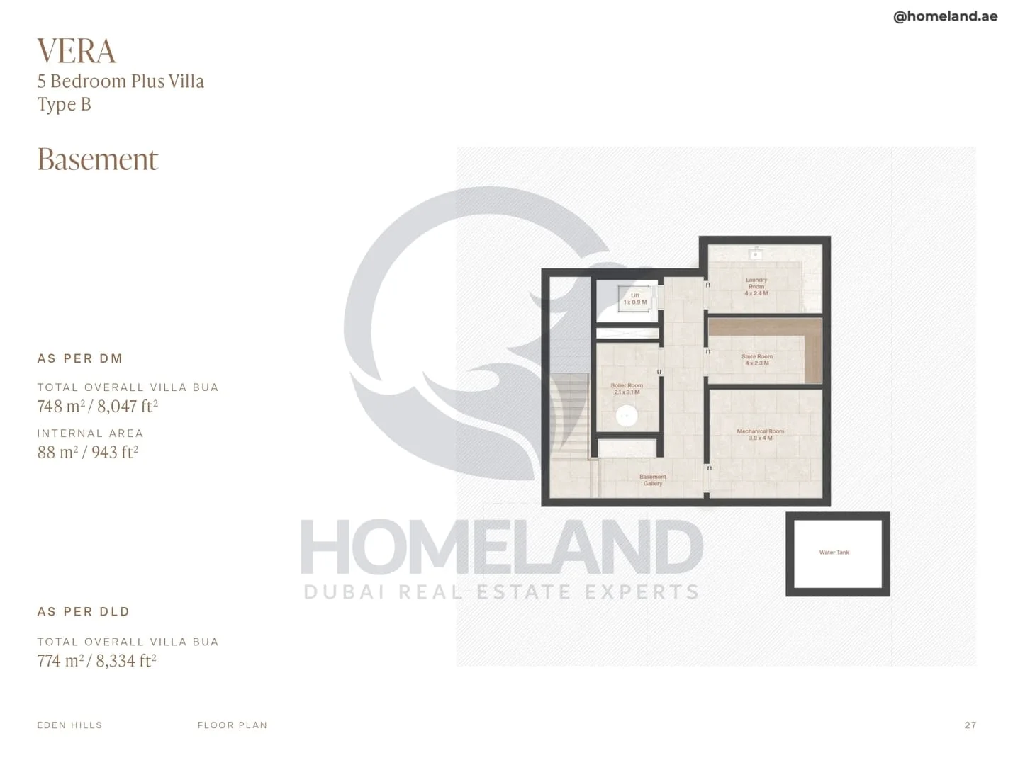 Eden Hills, Vera, 5BR Plus Villa, Type B, Basement, 8334 SQFT