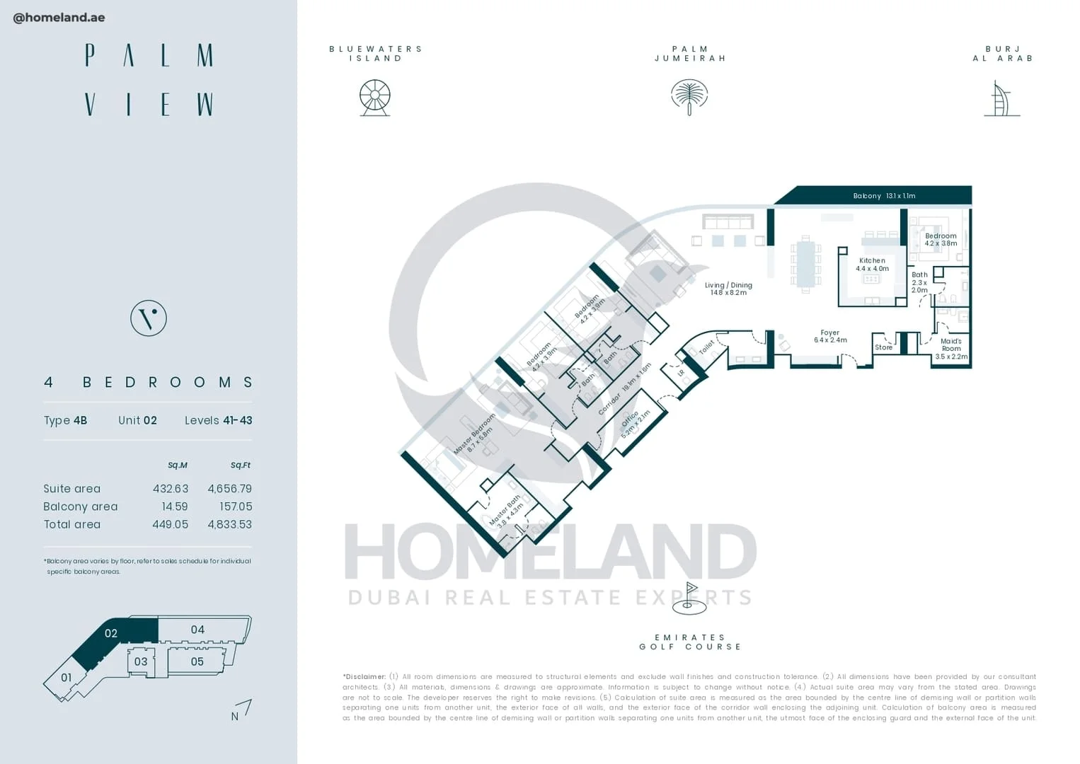 Palm View, 4BR, Type 4B, Unit 02, Level 41-43, 4833 SQFT