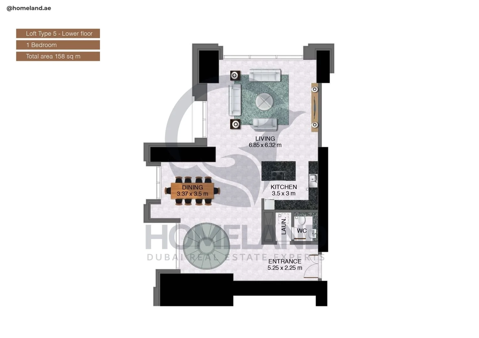 Noora Tower, 1BR, Loft Type 5-Lower Floor, 1700 SQFT
