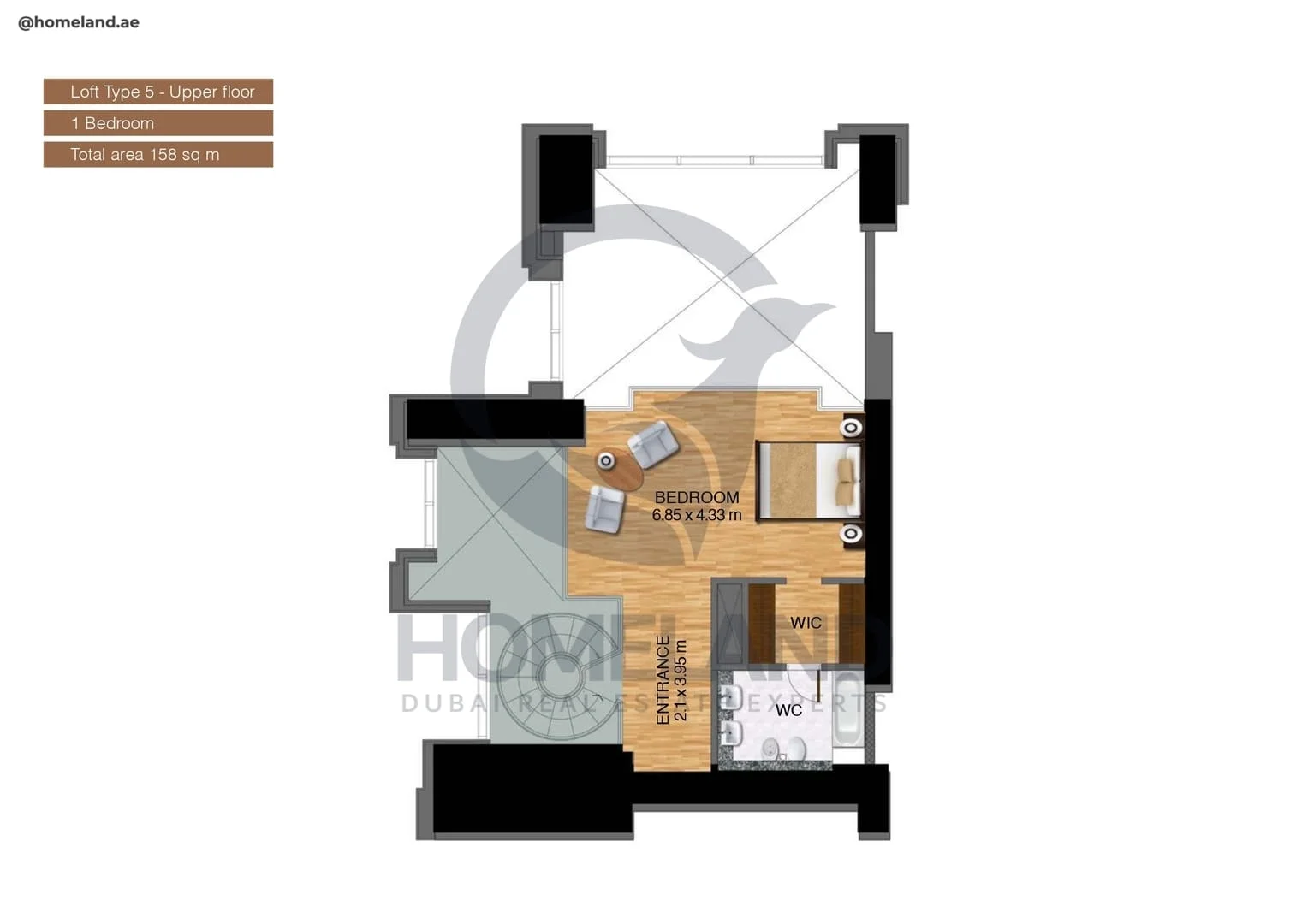 Noora Tower, 1BR, Loft Type 5-Upper Floor, 1700 SQFT