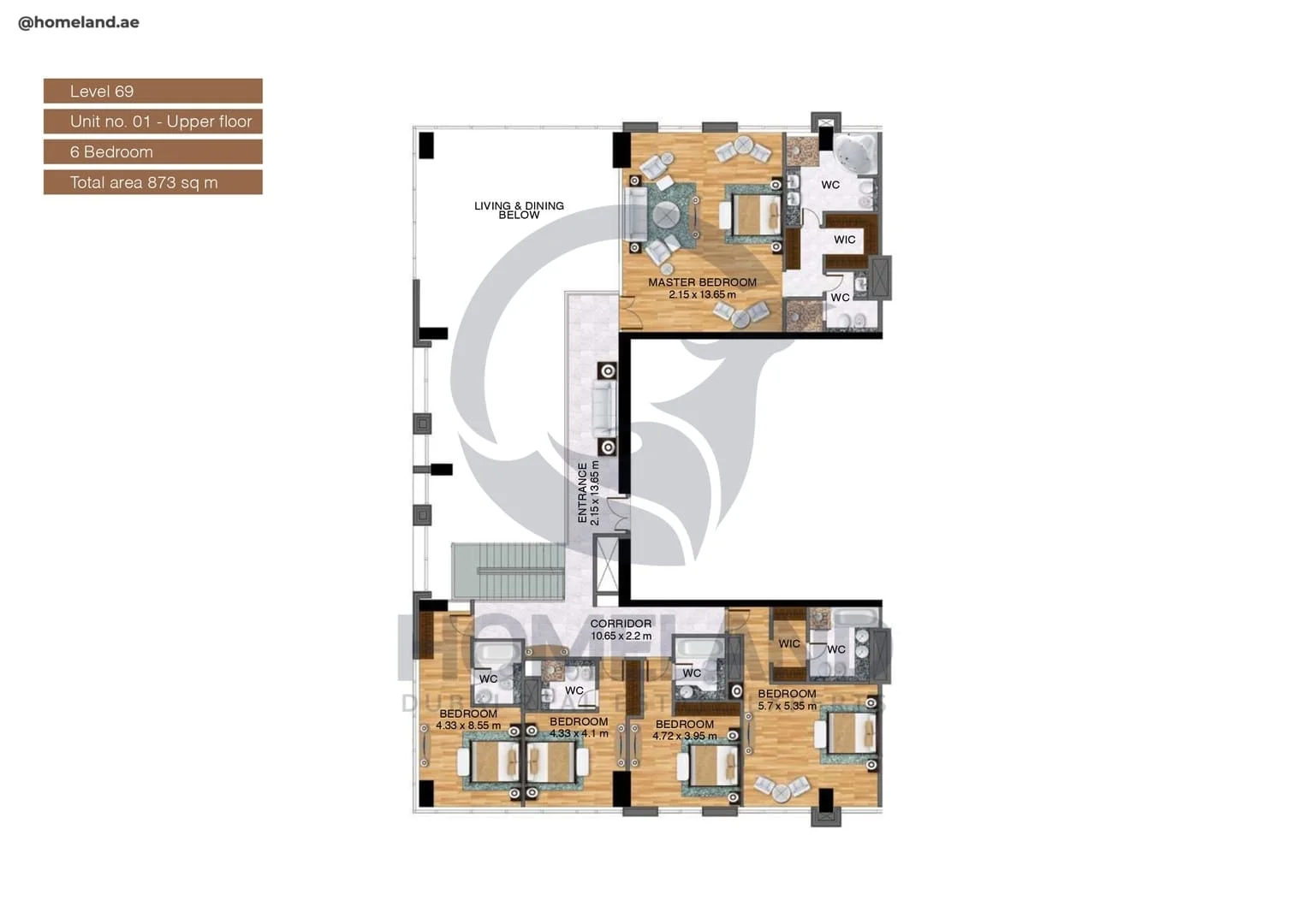 Noora Tower, 6BR, Unit 01-Upper Floor, Level 69, 9396 SQFT