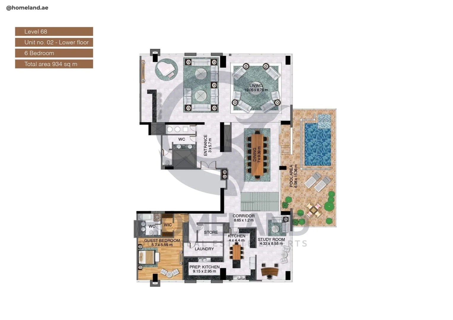 Noora Tower, 6BR, Unit 02-Lower Floor, Level 68, 10053 SQFT