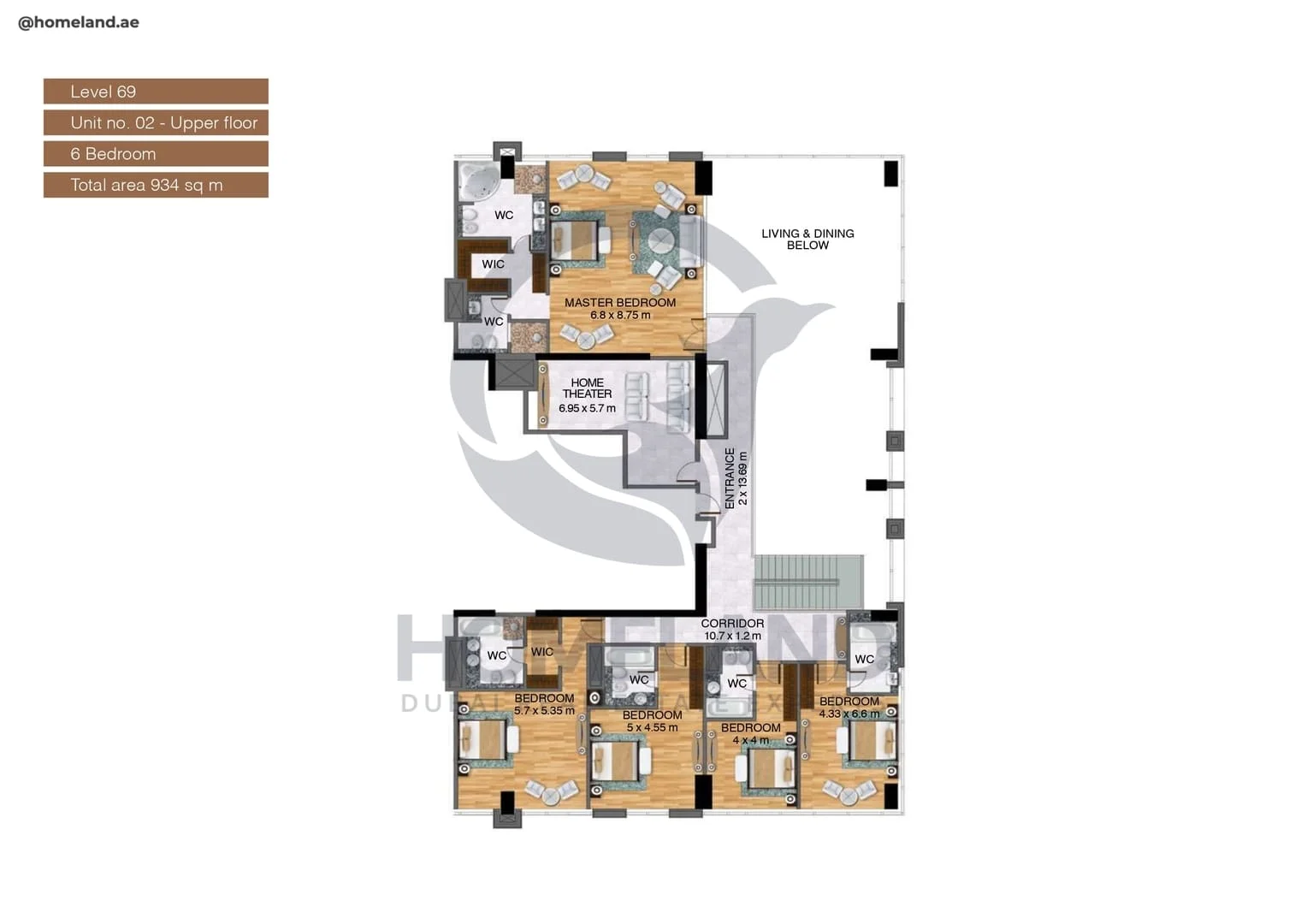 Noora Tower, 6BR, Unit 02-Upper Floor, Level 69, 10053 SQFT