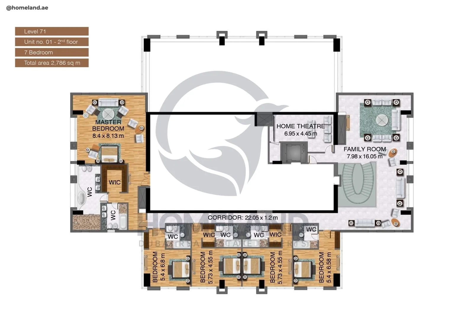 Noora Tower, 7BR, Unit 01-2nd Floor, Level 71, 29988 SQFT