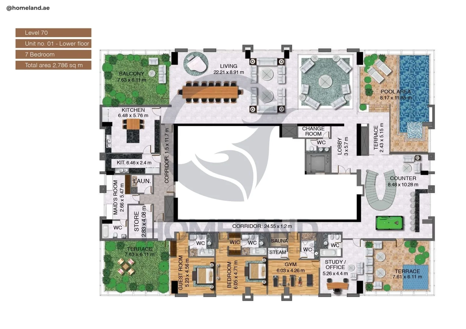Noora Tower, 7BR, Unit 01-Lower Floor, Level 70, 29988 SQFT