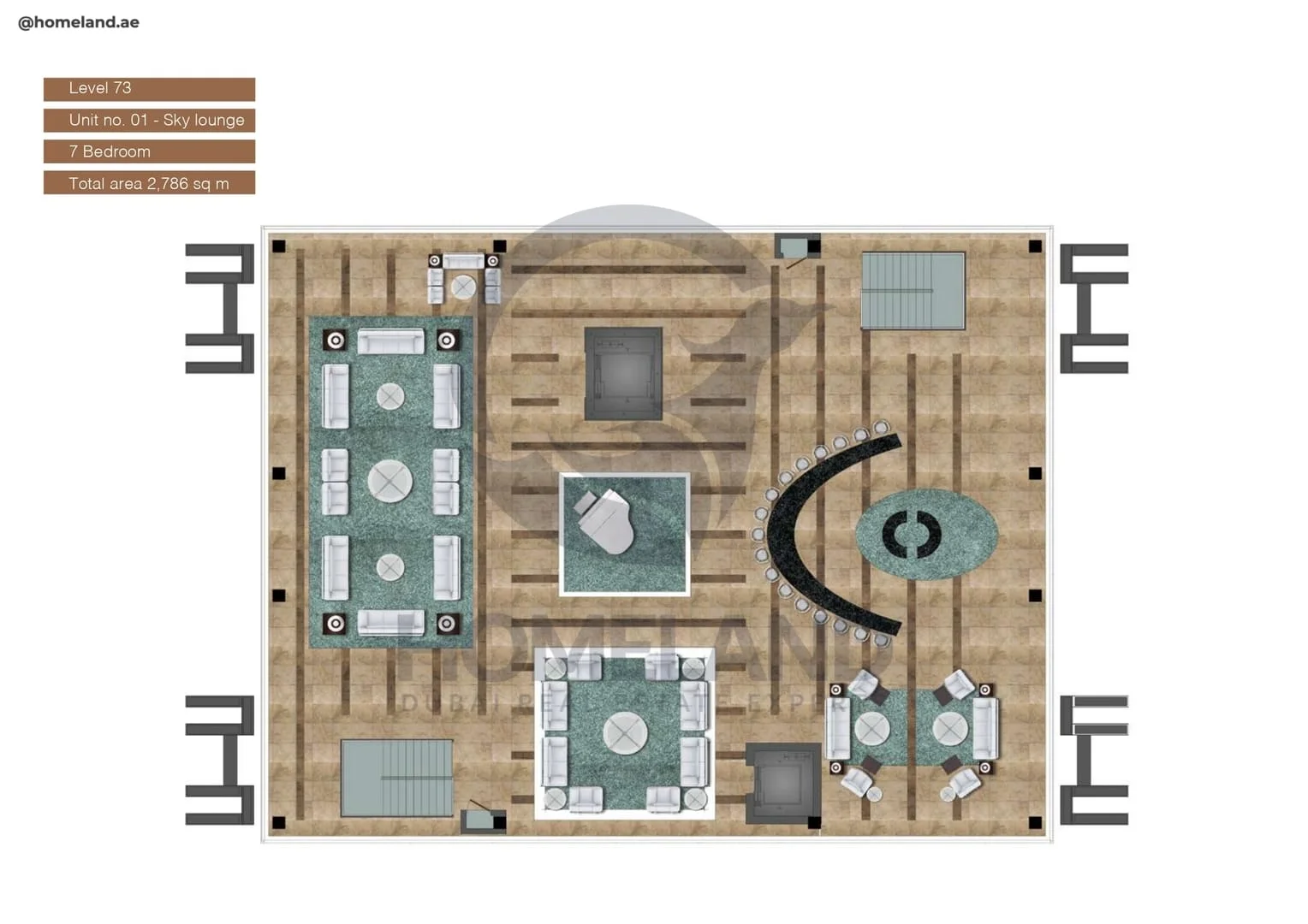 Noora Tower, 7BR, Unit 01-Sky Lounge, Level 73, 29988 SQFT