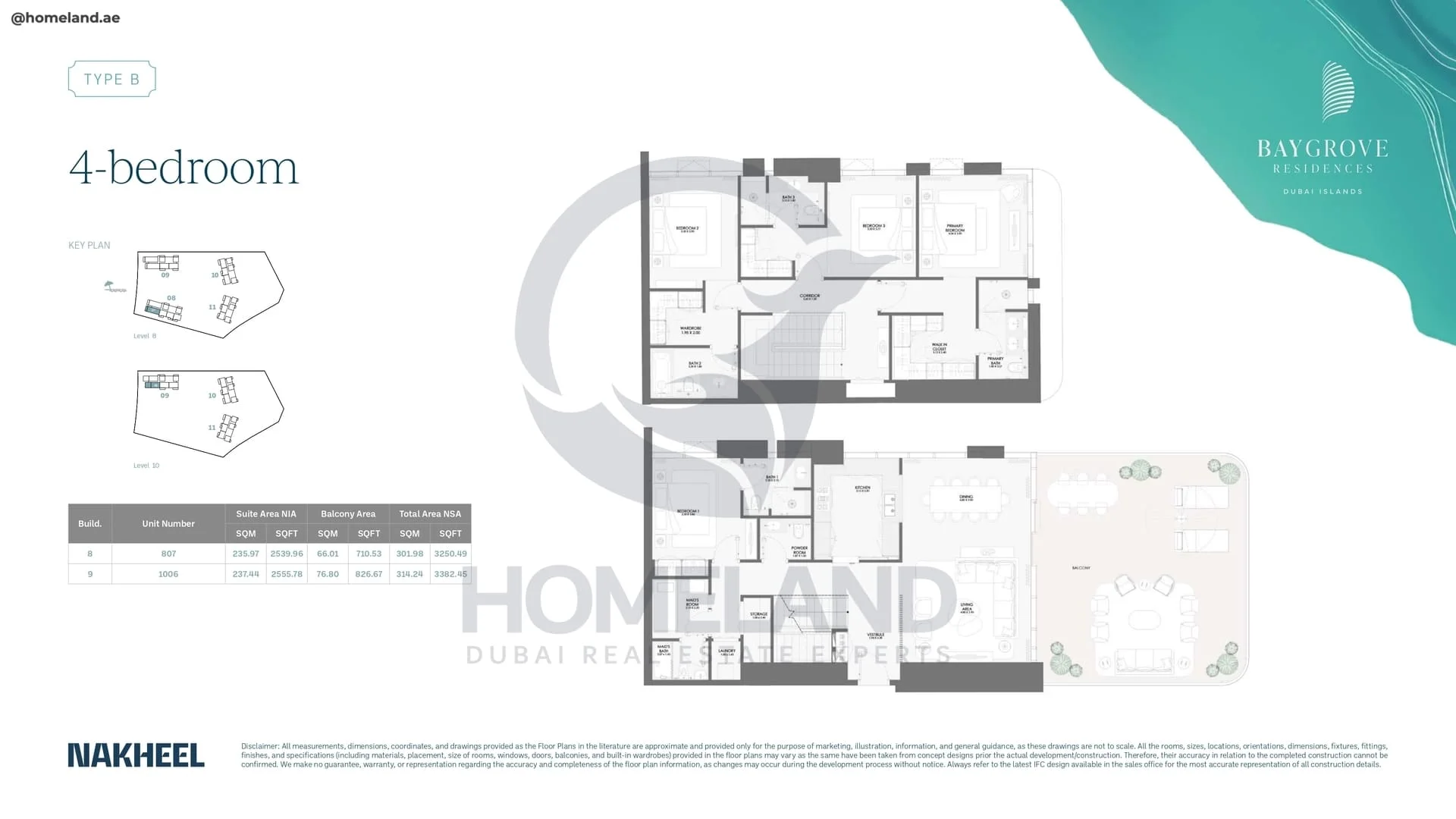 Bay Grove, Phase 2, Building 8-9, 4BR, Type B, Unit 807-1006, Level 8-10, 3382 SQFT