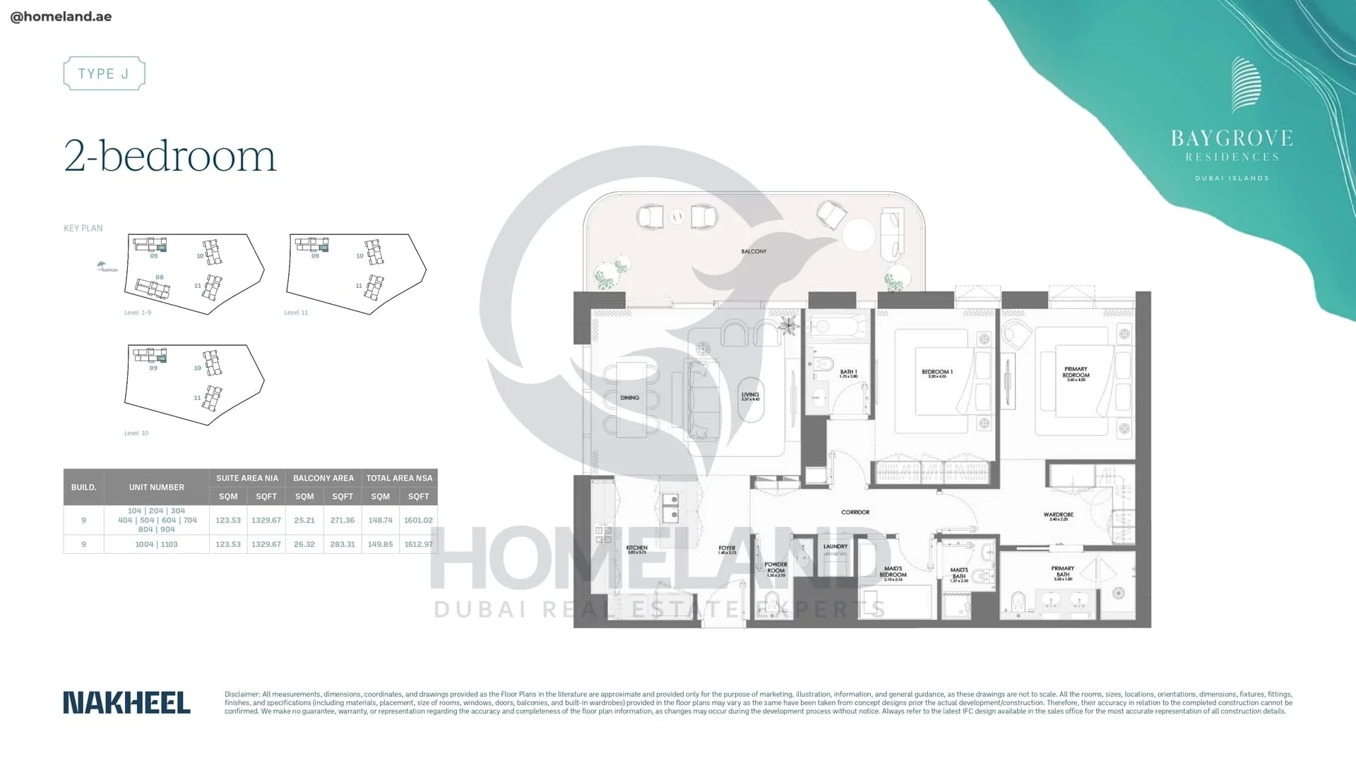 Bay Grove, Phase 2, Building 9, 2BR, Type J, Unit 104 to 1103, Level 1 to 11, 1612 SQFT