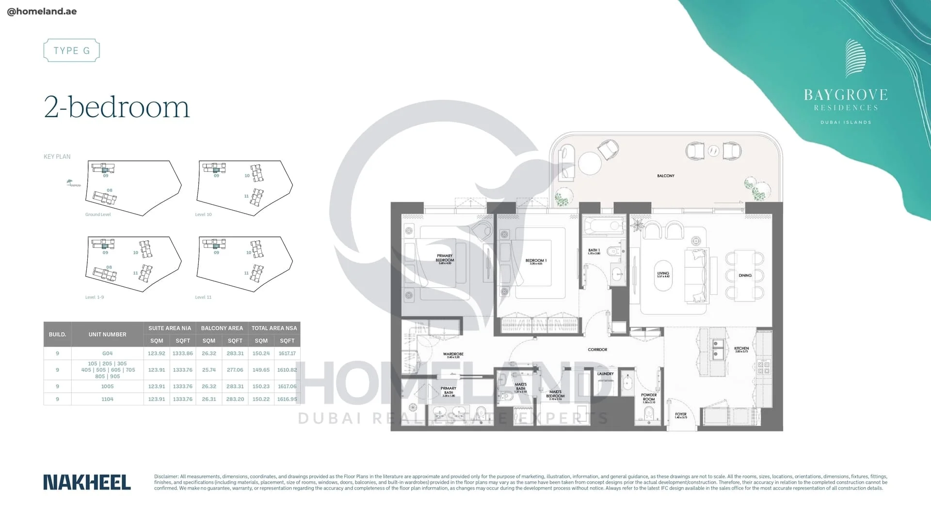 Bay Grove, Phase 2, Building 9, 2BR, Type G, Unit G04 to 1104, Level Ground-1 to 11, 1617 SQFT