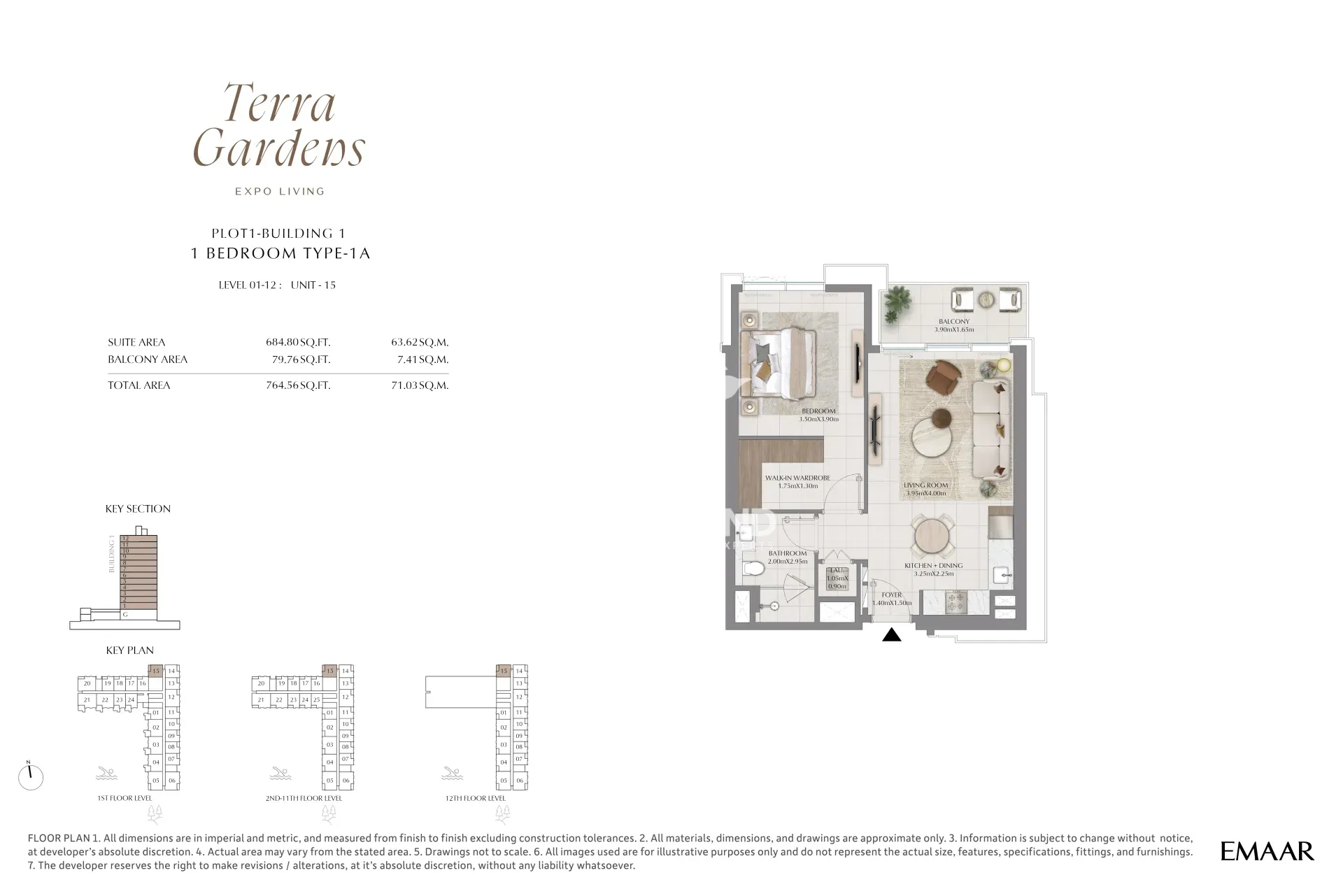 1 Bedroom Type 1A