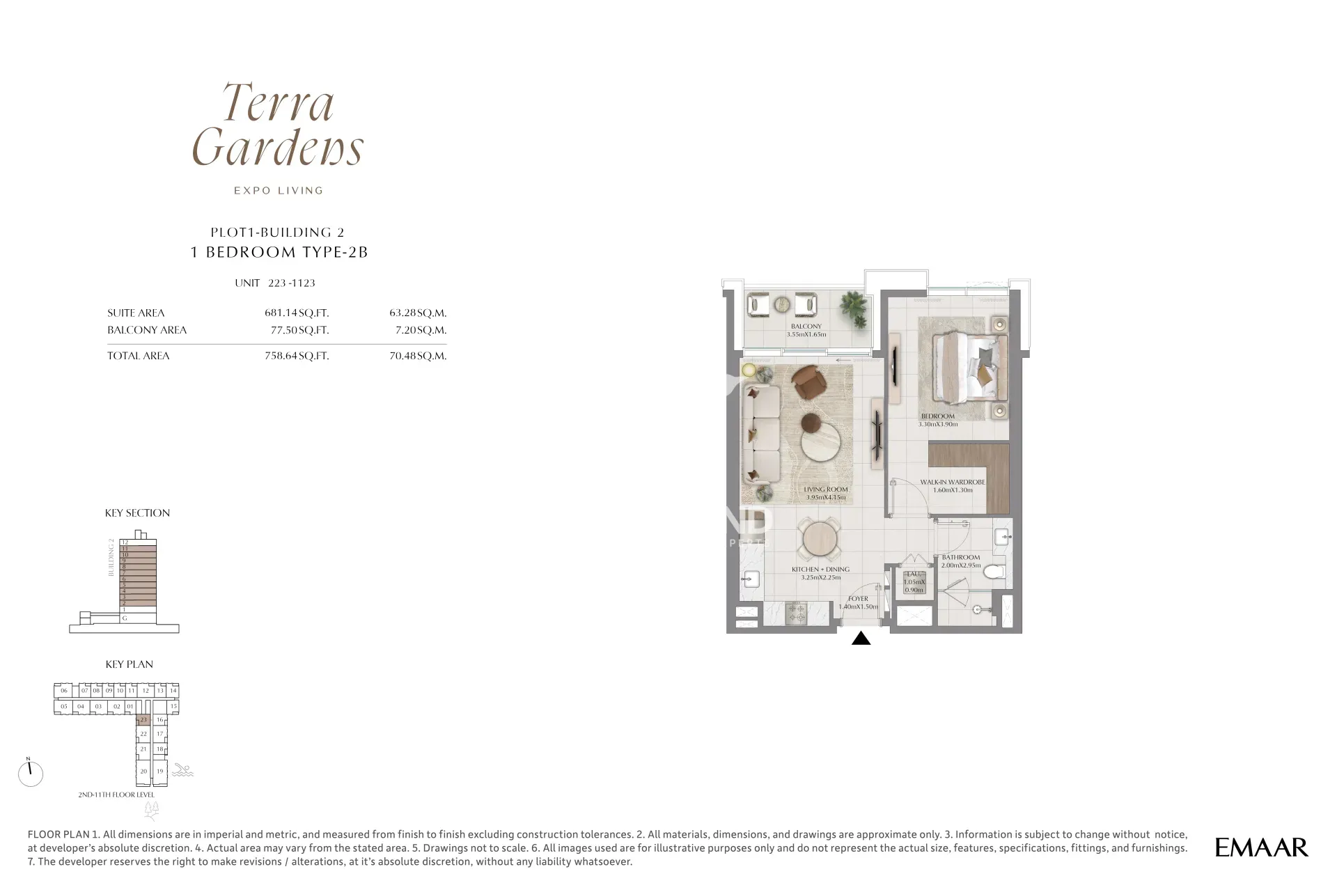 1 Bedroom Type 2B