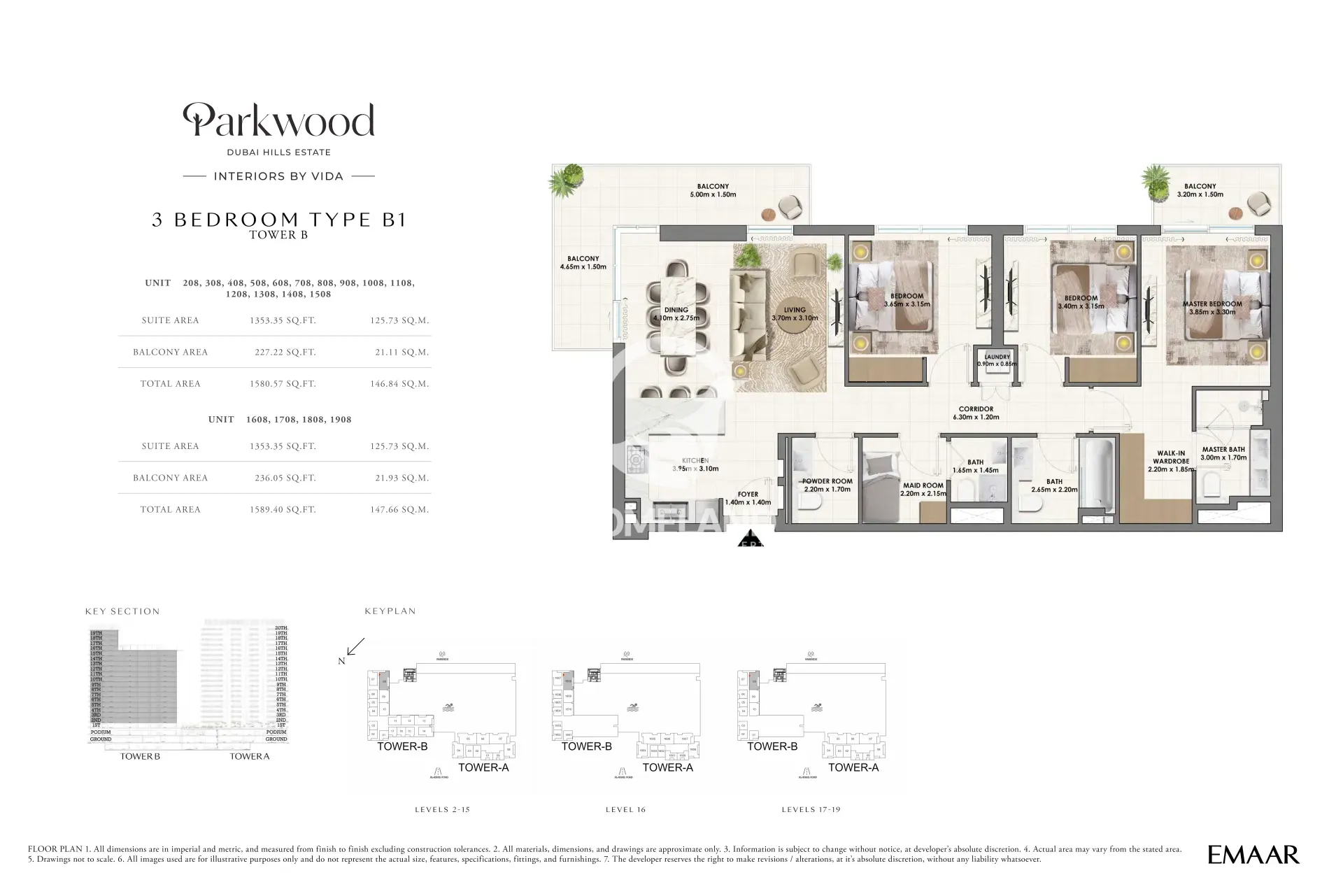 3 BR Type B1 -TowerB