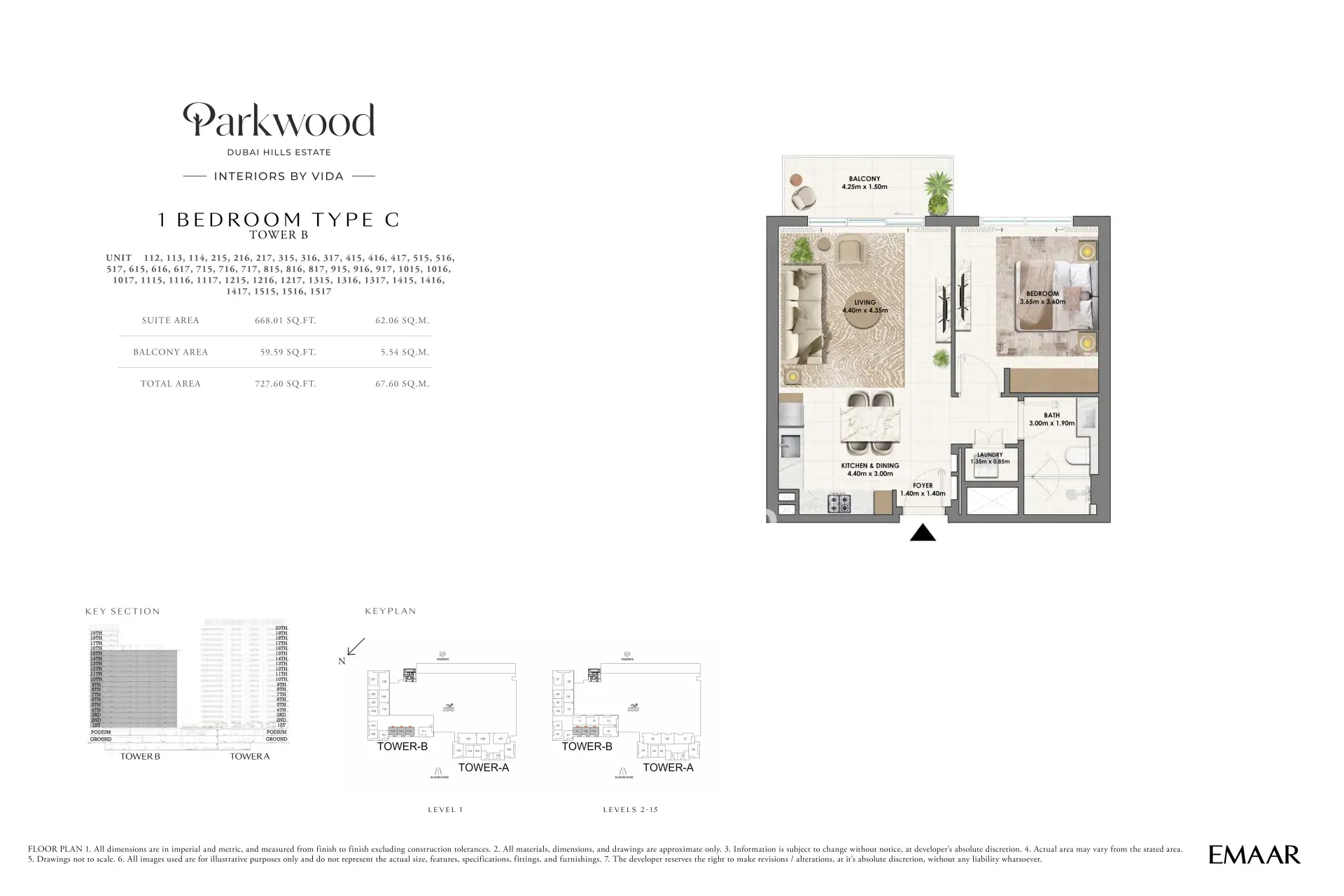1 BR Type C-Tower B
