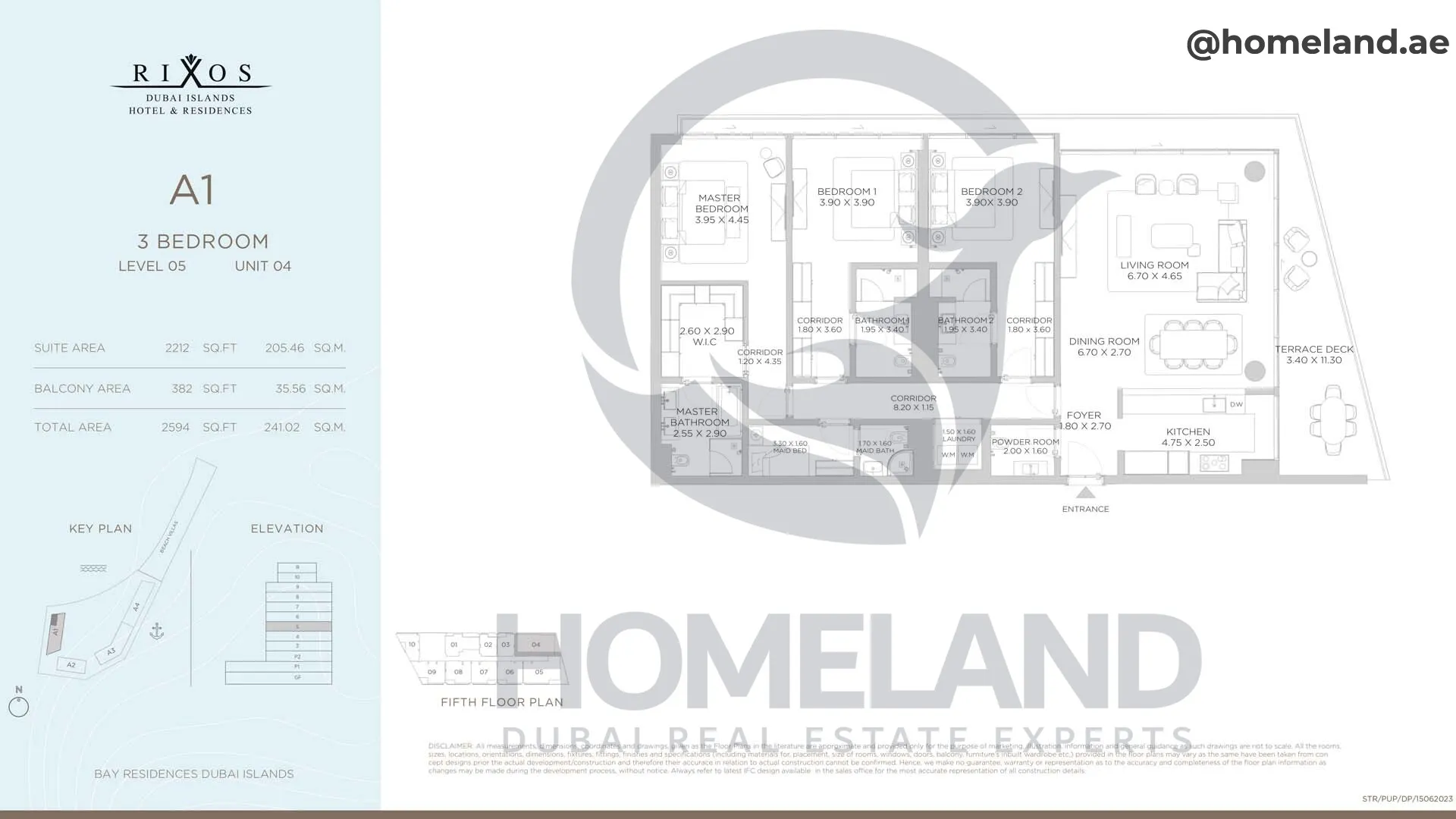 Rixos, A1, 3 BR, Level 5, Unit 04, 2594 SQFT