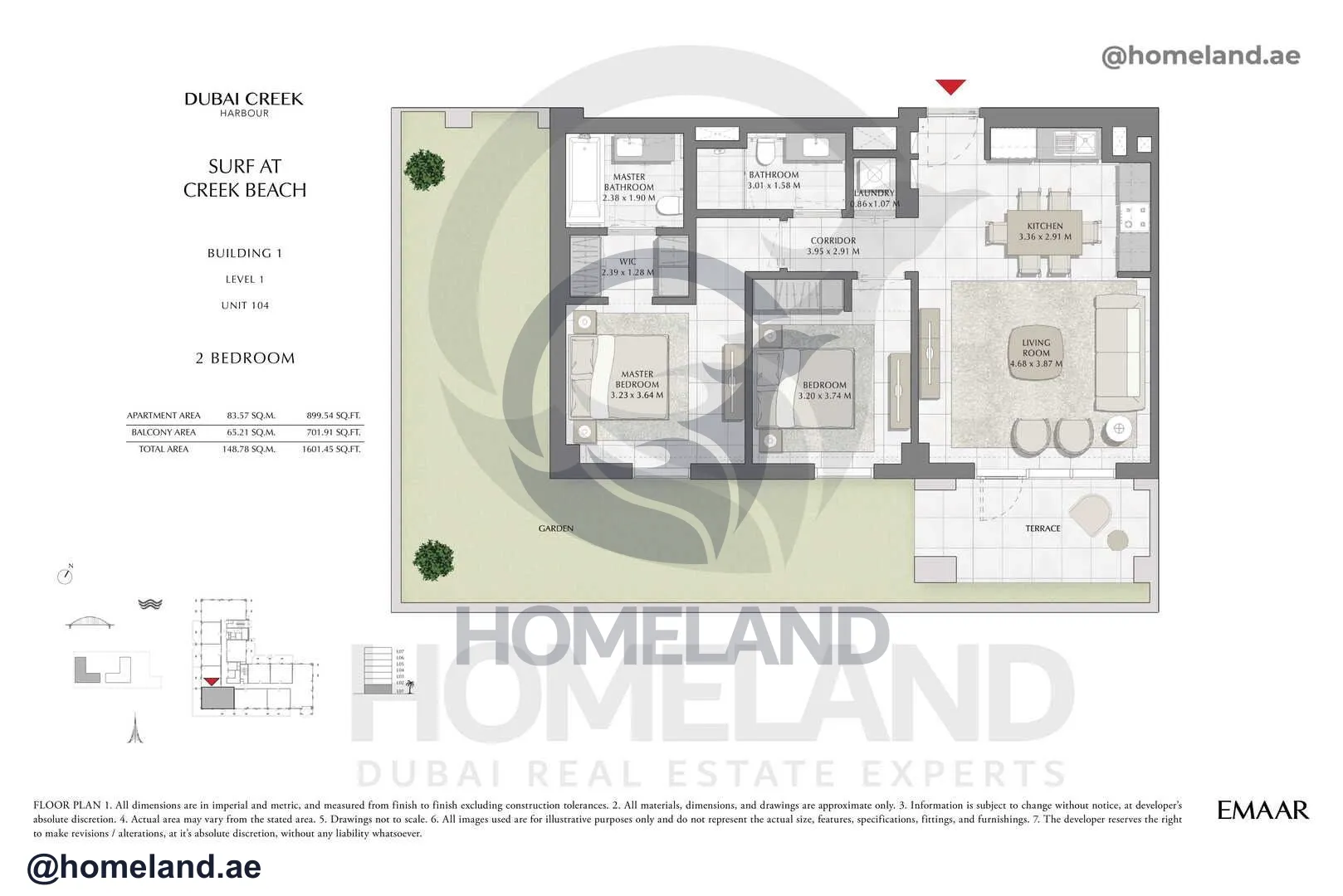 Surf, Building 1, Level 1, Unit 104, 2 BR, 1601 SQFT