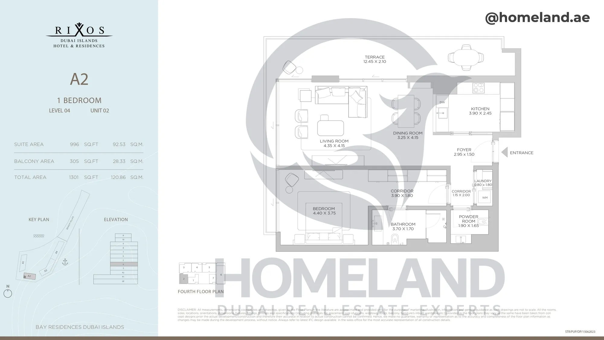 Rixos, A2, 1 BR, Level 4, Unit 02, 1301 SQFT