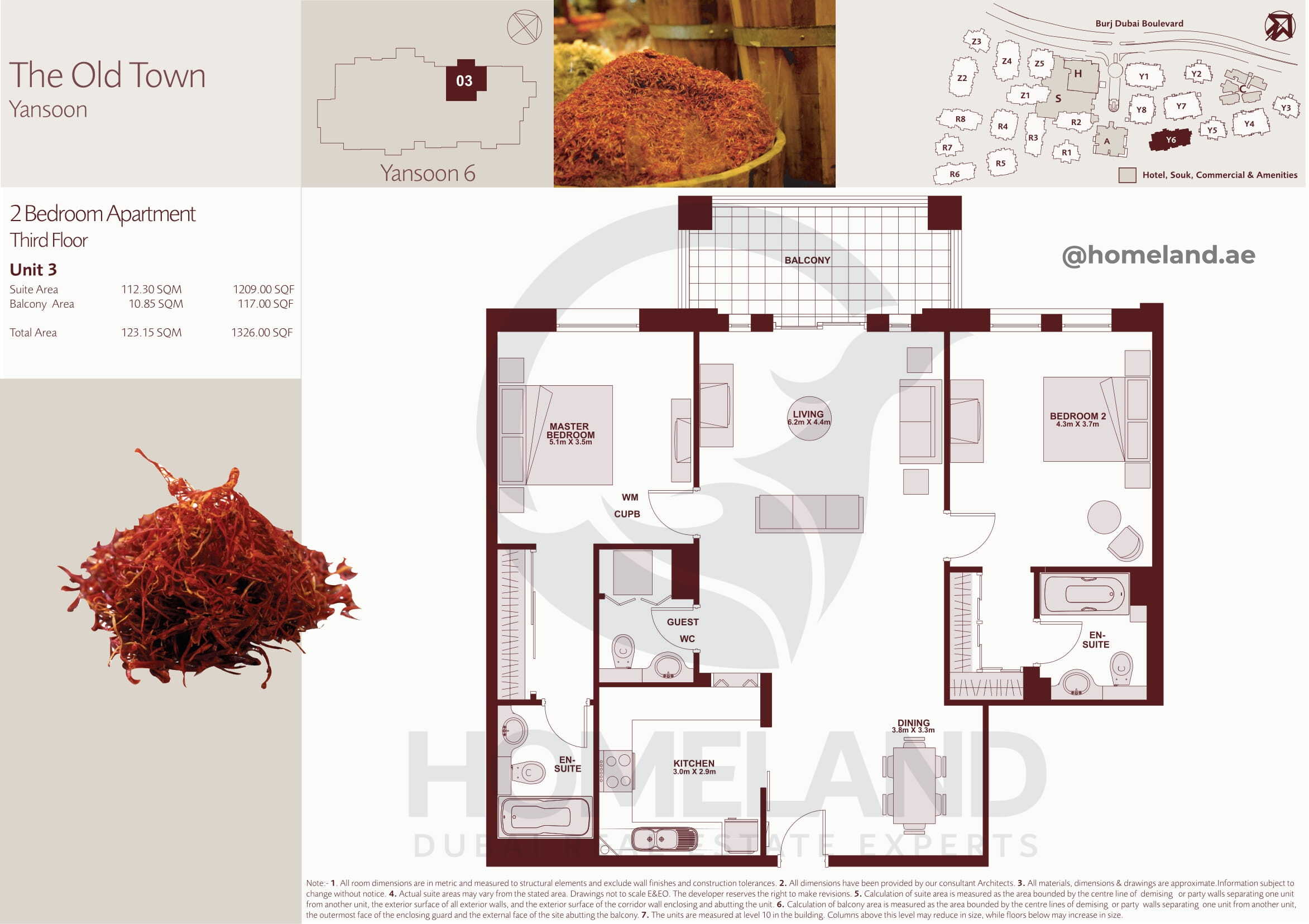 The Old Town Yansoon 6, Third Floor, 2 BR, Unit 3, 1326 SQFT