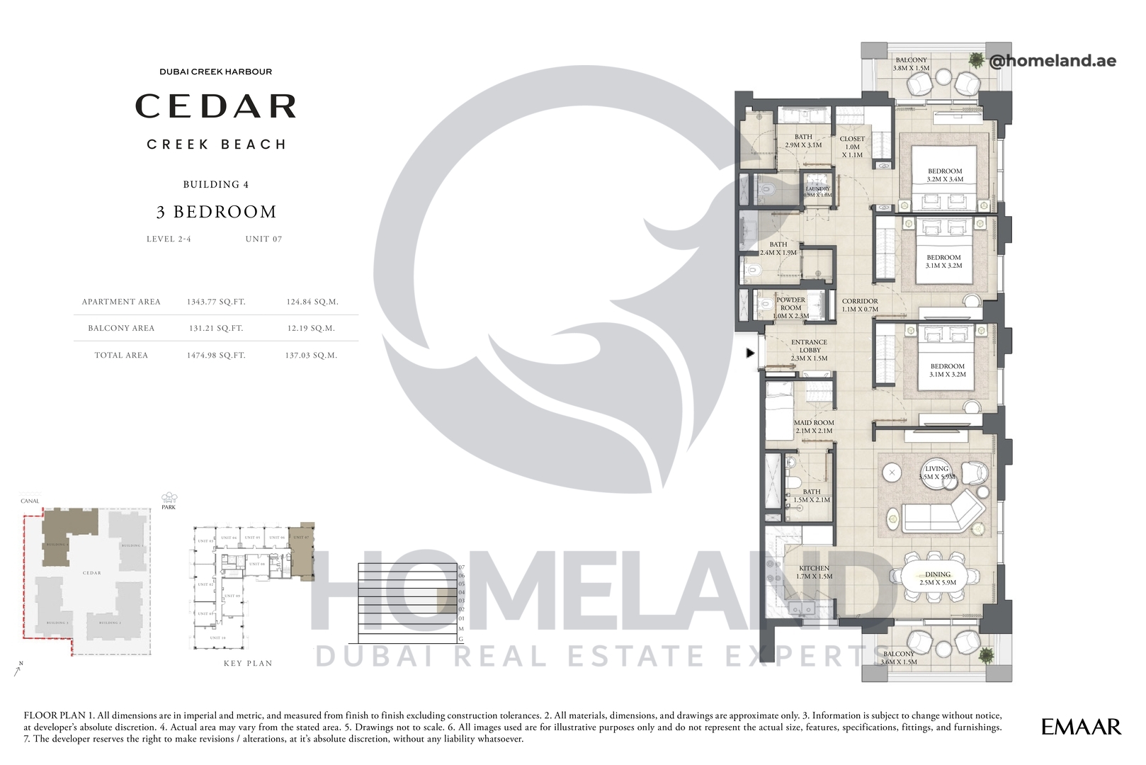 Cedar, Building 4, 3 BR, Level 2-4, Unit 07, 1474 SQFT