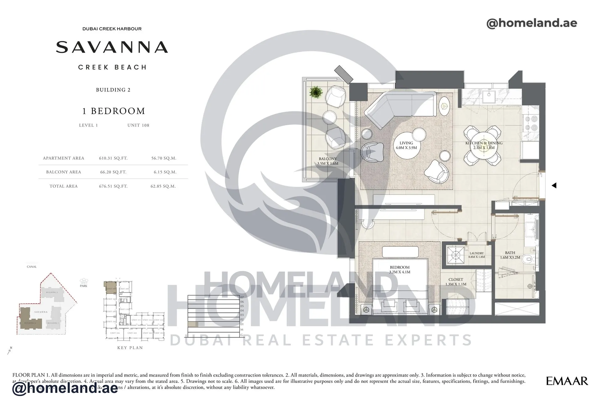 Savanna, Building 2, 1 BR, Level 1, Unit 108, 679 SQFT