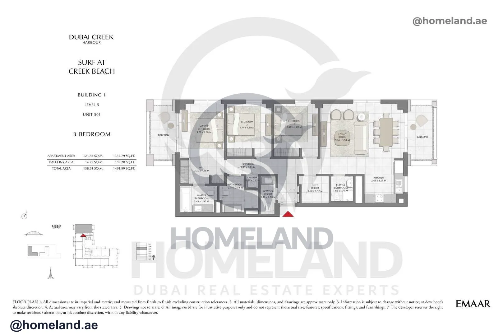 Surf, Building 1, Level 5, Unit 501, 3 BR, 1491 SQFT