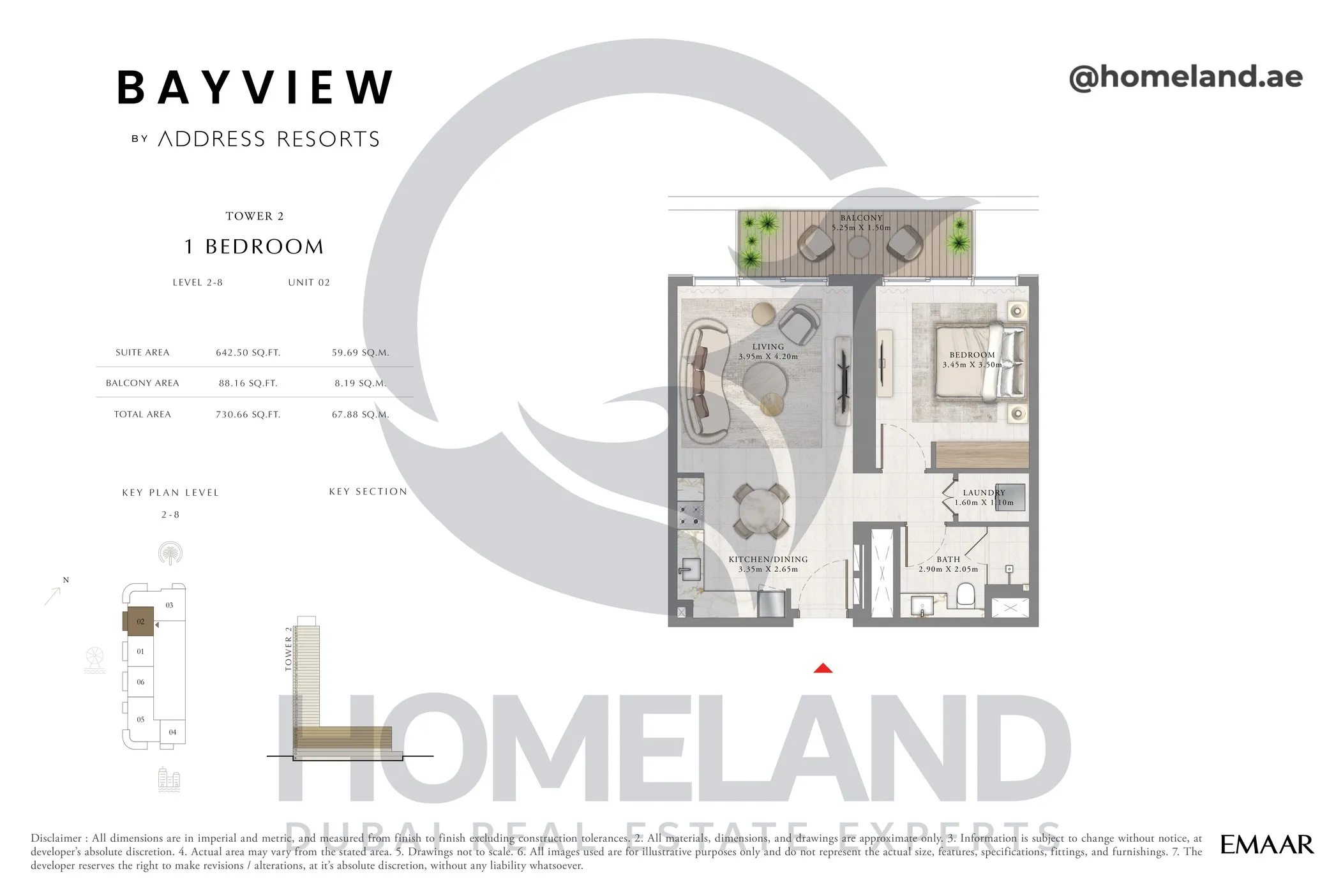 Bayview T2, 1 BR, Level 2-8, Unit 02, 730 SQFT