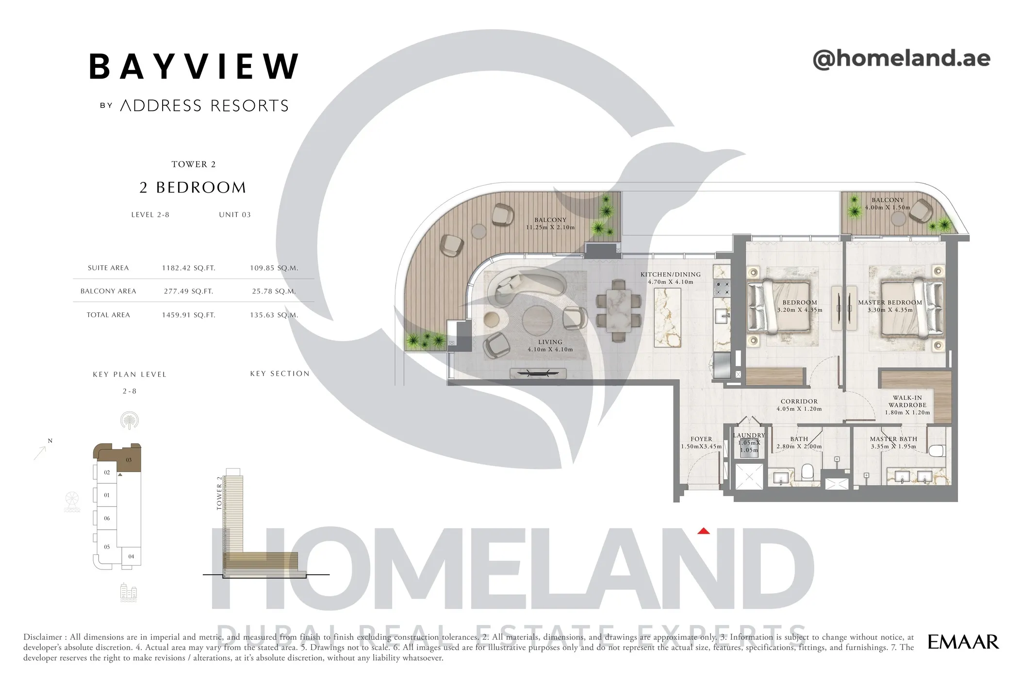 Bayview T2, 2 BR, Level 2-8, Unit 03, 1459 SQFT