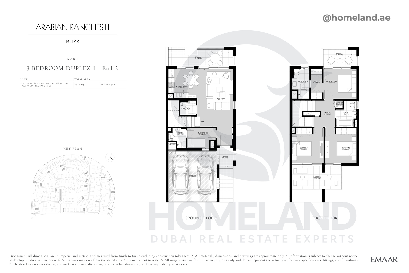 Bliss, Amber, 3 BR Duplex 1 - End 2, 2207 SQFT
