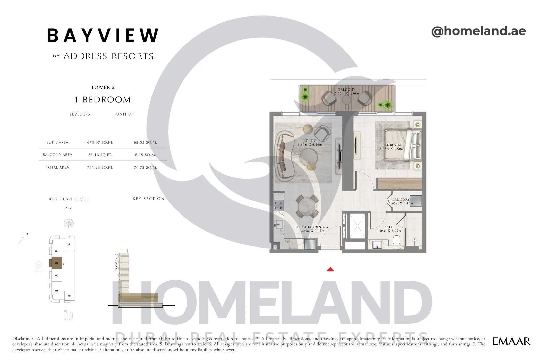 Bayview T2, 1 BR, Level 2-8, Unit 01, 761 SQFT