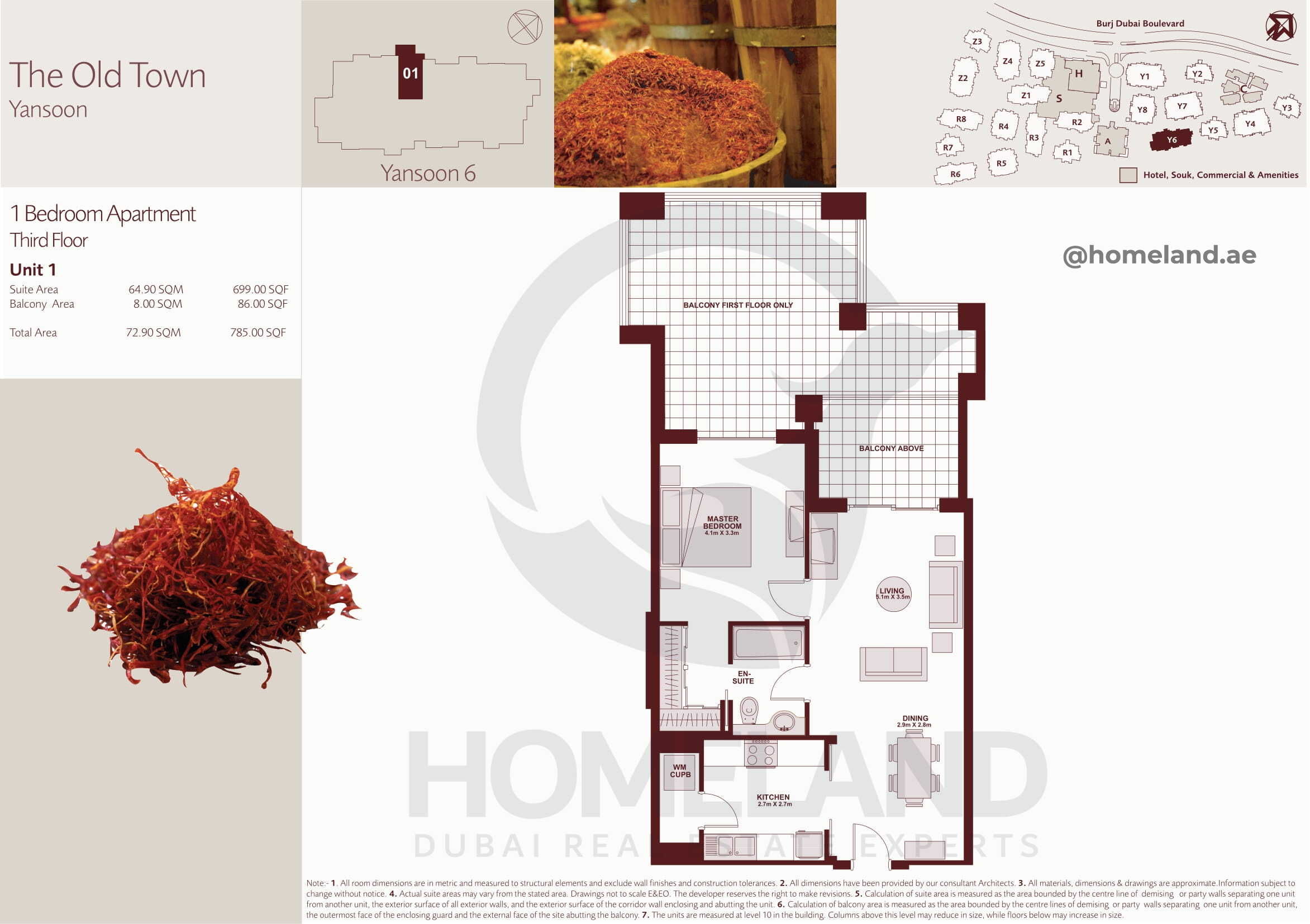 The Old Town Yansoon 6, Third Floor, 1 BR, Unit 1, 785 SQFT