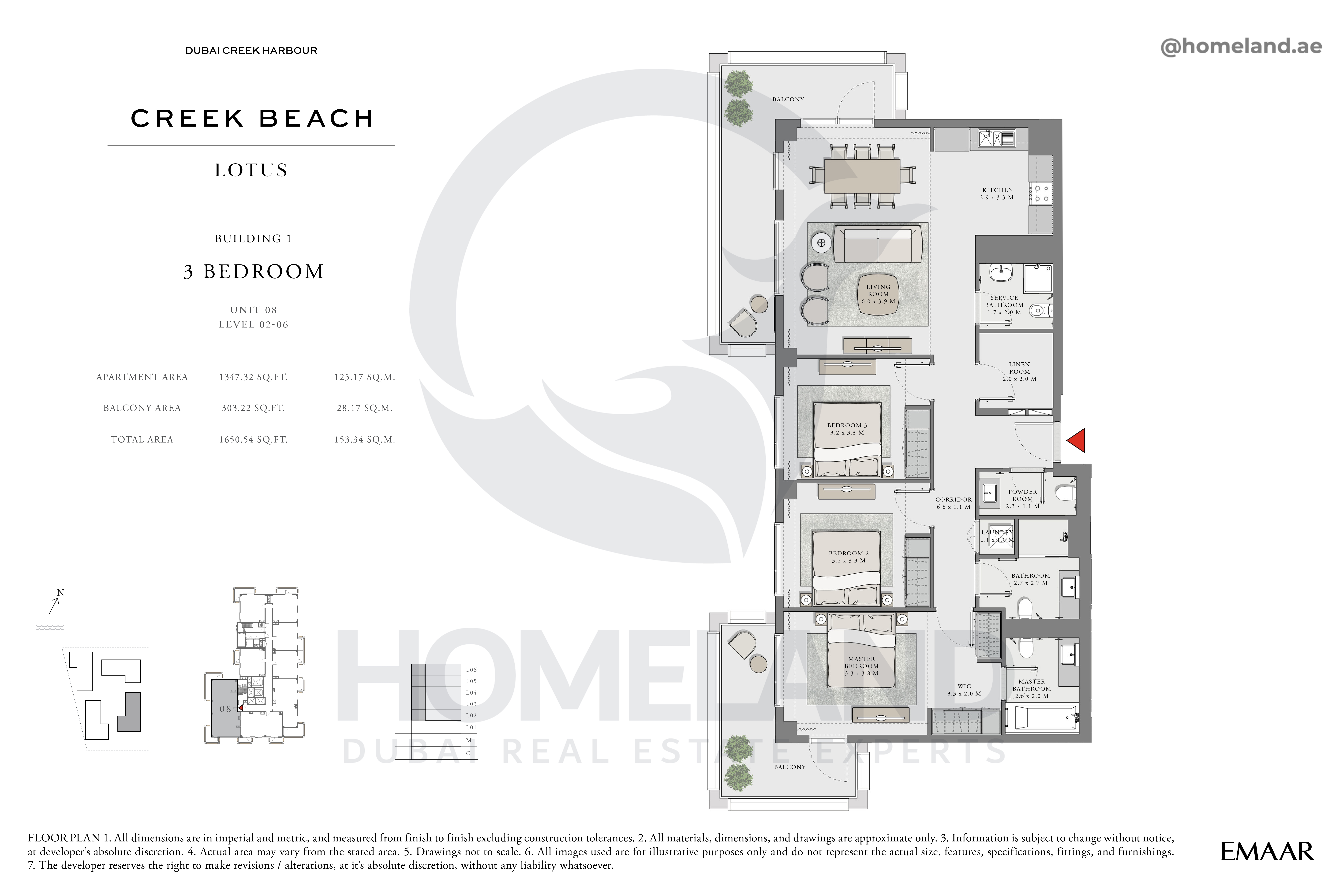 Lotus, 1 BR, Unit 02, Level 2-6, 1650 SQFT