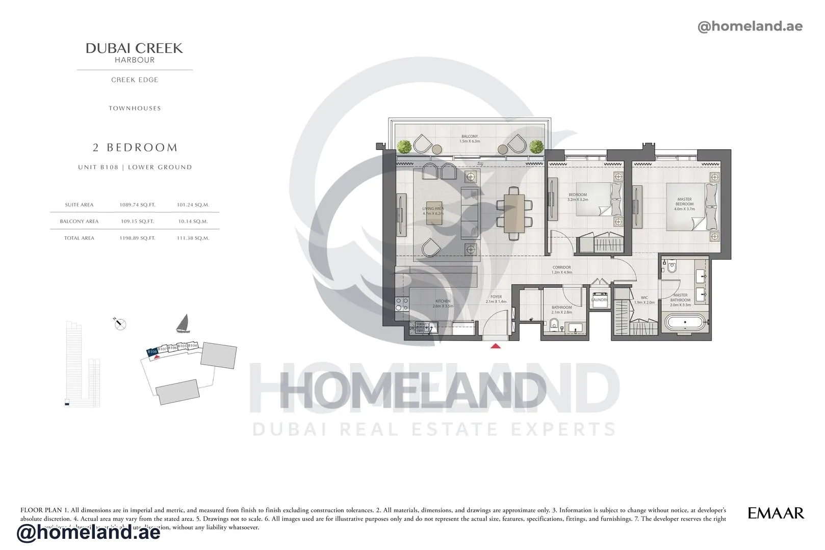 Creek Edge, Tower 2, 2 BR, Unit B108, Lower Ground, 1198 SQFT
