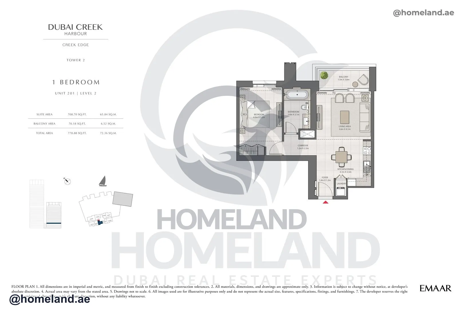 Creek Edge, Tower 2, 1 BR, Unit 201, Level 2, 778 SQFT