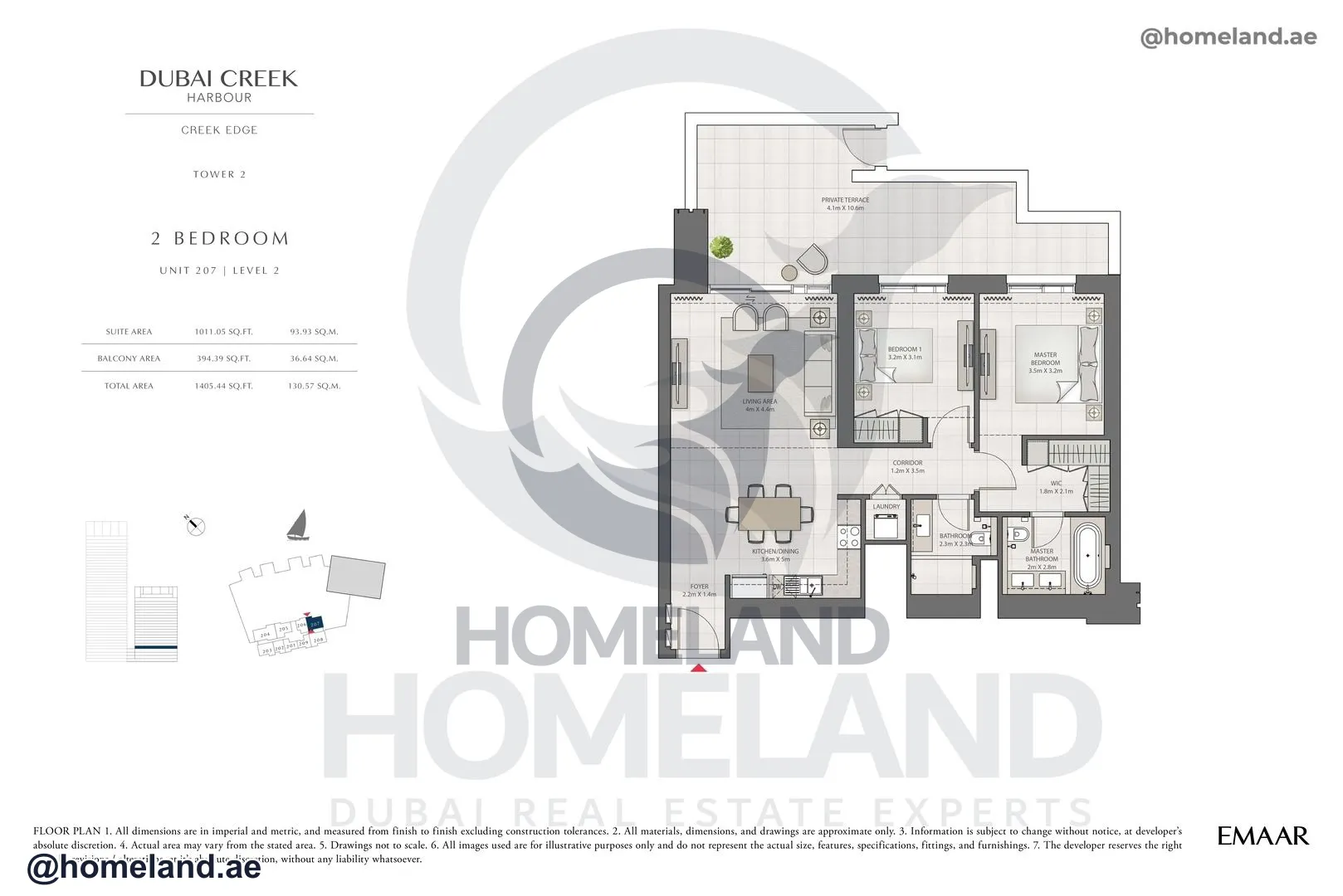 Creek Edge, Tower 2, 2 BR, Unit 207, Level 2, 1405 SQFT