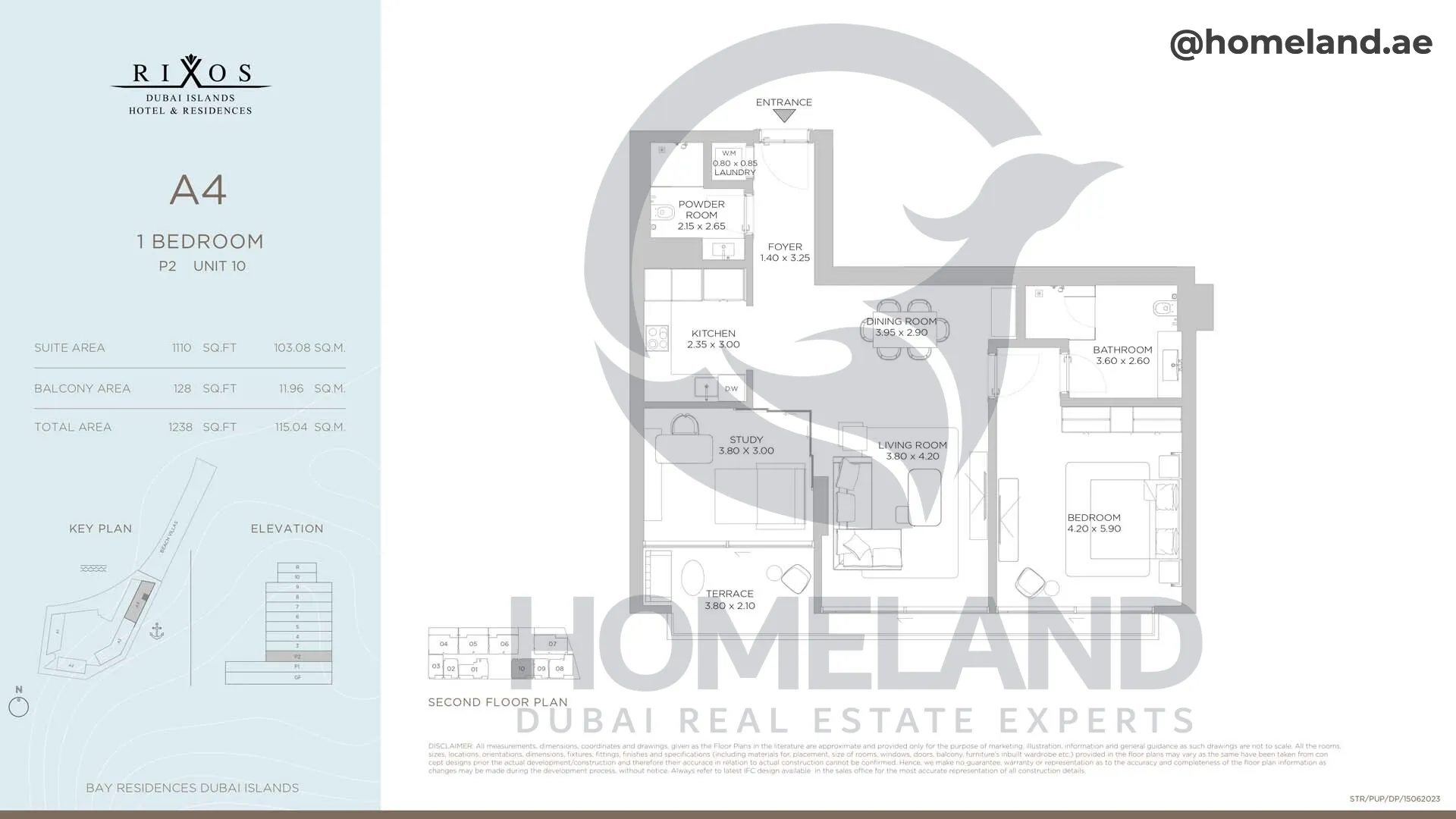 Rixos, A4, 1 BR, P2, Unit 10, 1238 SQFT