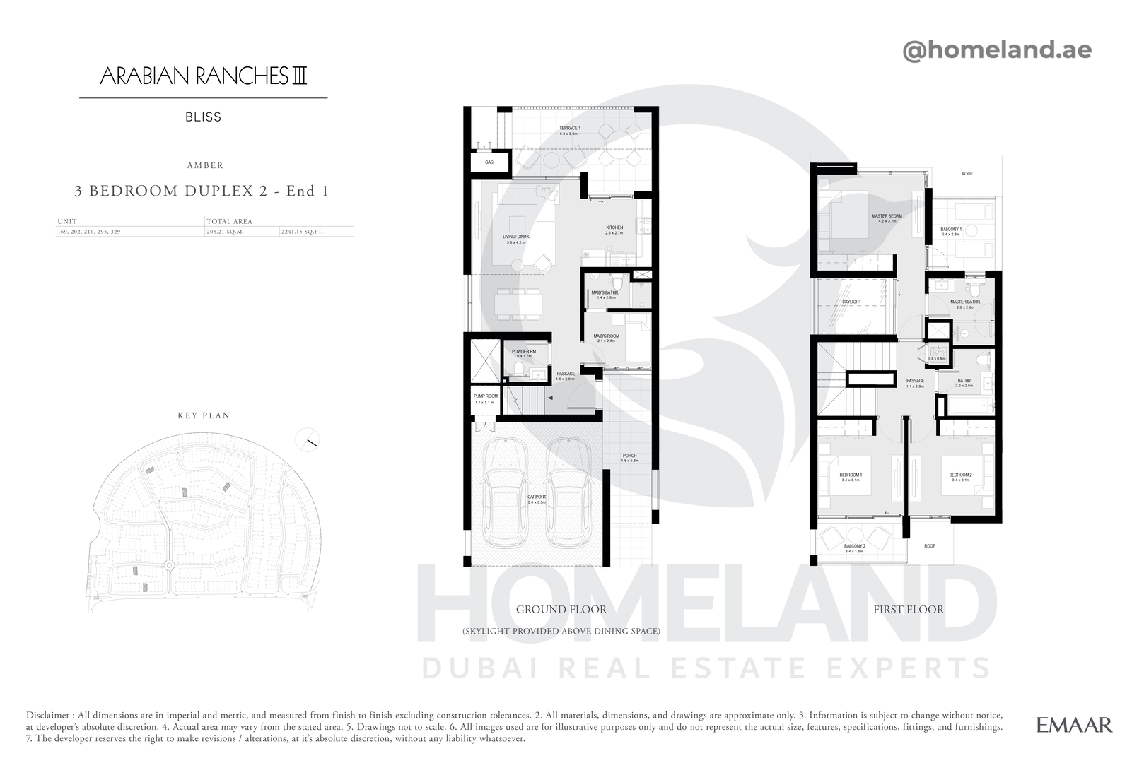 Bliss, Amber, 3 BR Duplex 2 - End 1, 2241 SQFT