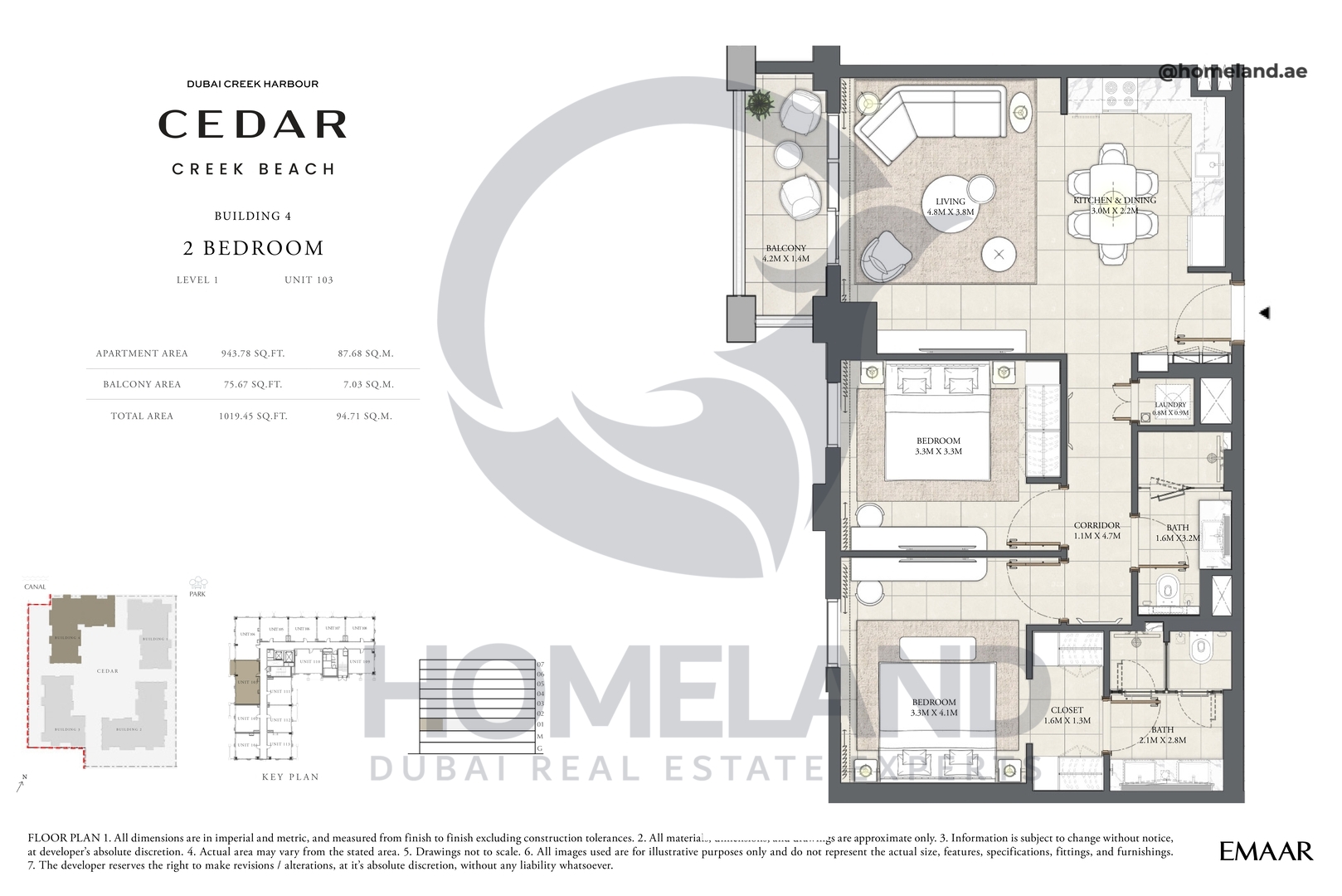 Cedar, Building 4, 2 BR, Level 1, Unit 103, 1019 SQFT