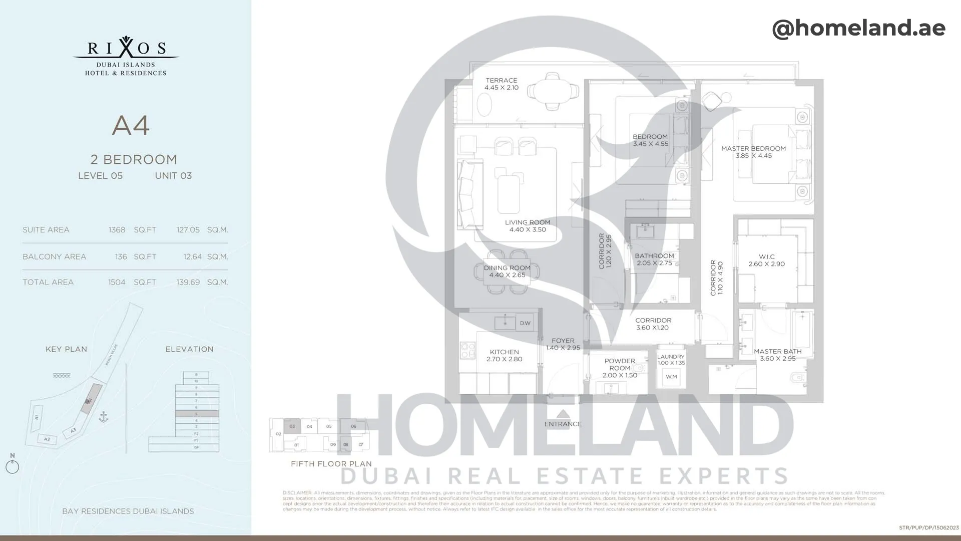 Rixos, A4, 2 BR, Level 5, Unit 03, 1504 SQFT