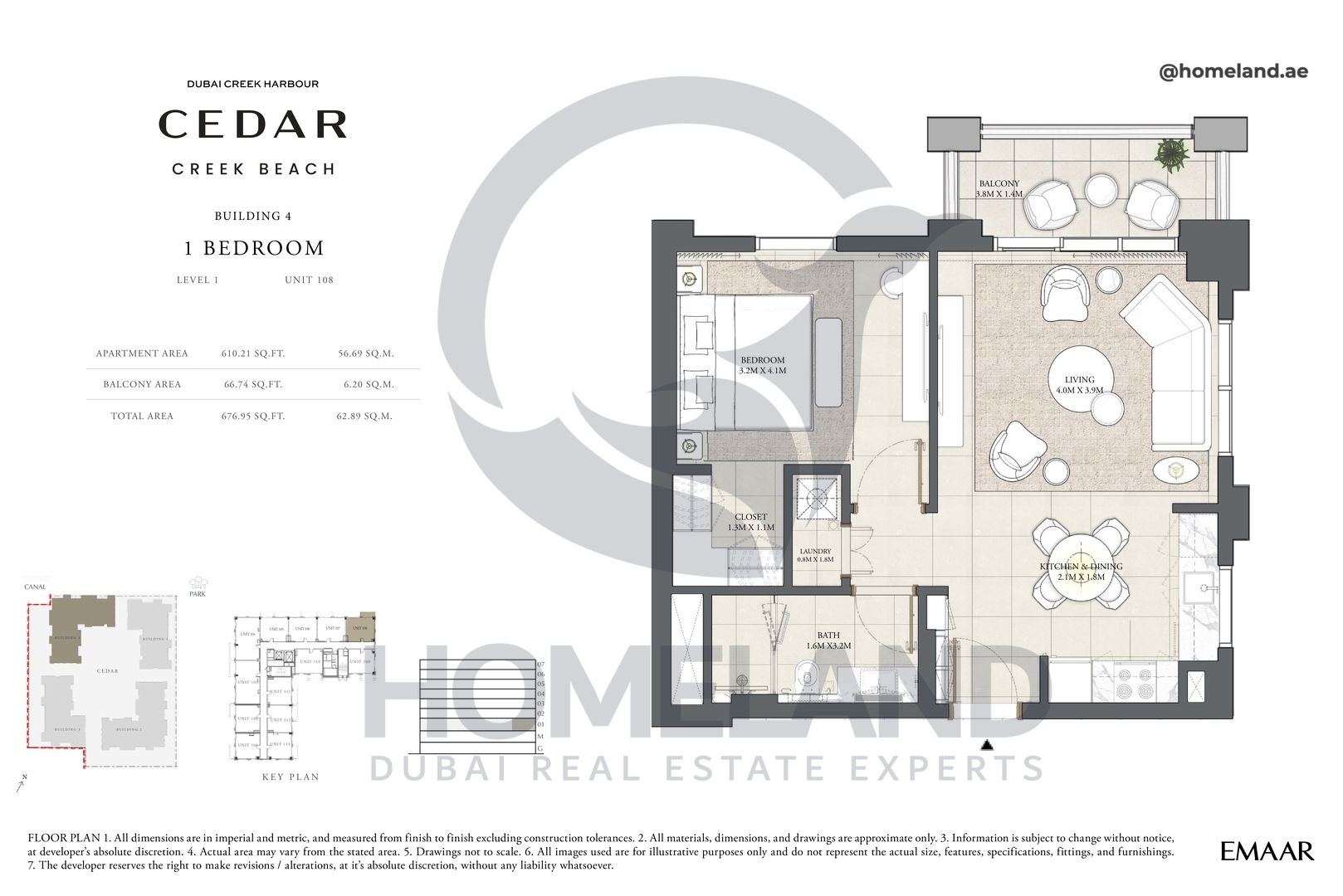Cedar, Building 4, 1 BR, Level 1, Unit 108, 676 SQFT