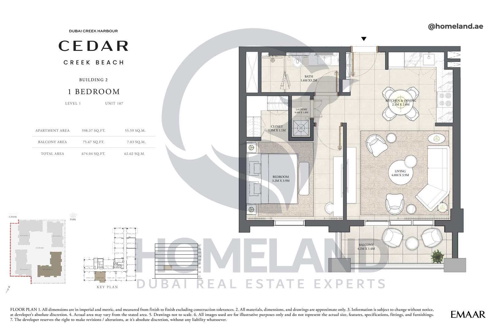 Cedar, Building 2, 1 BR, Level 1, Unit 106, 675 SQFT