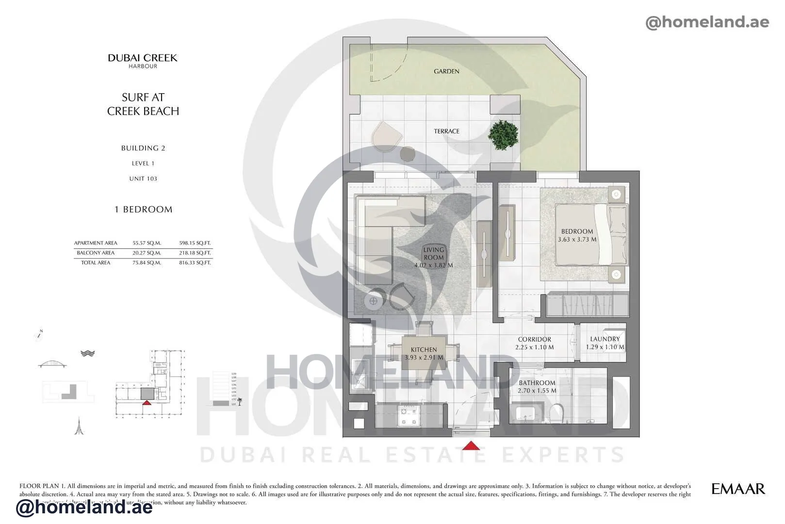 Surf, Building 2, Level 1, Unit 103, 1 BR, 816 SQFT