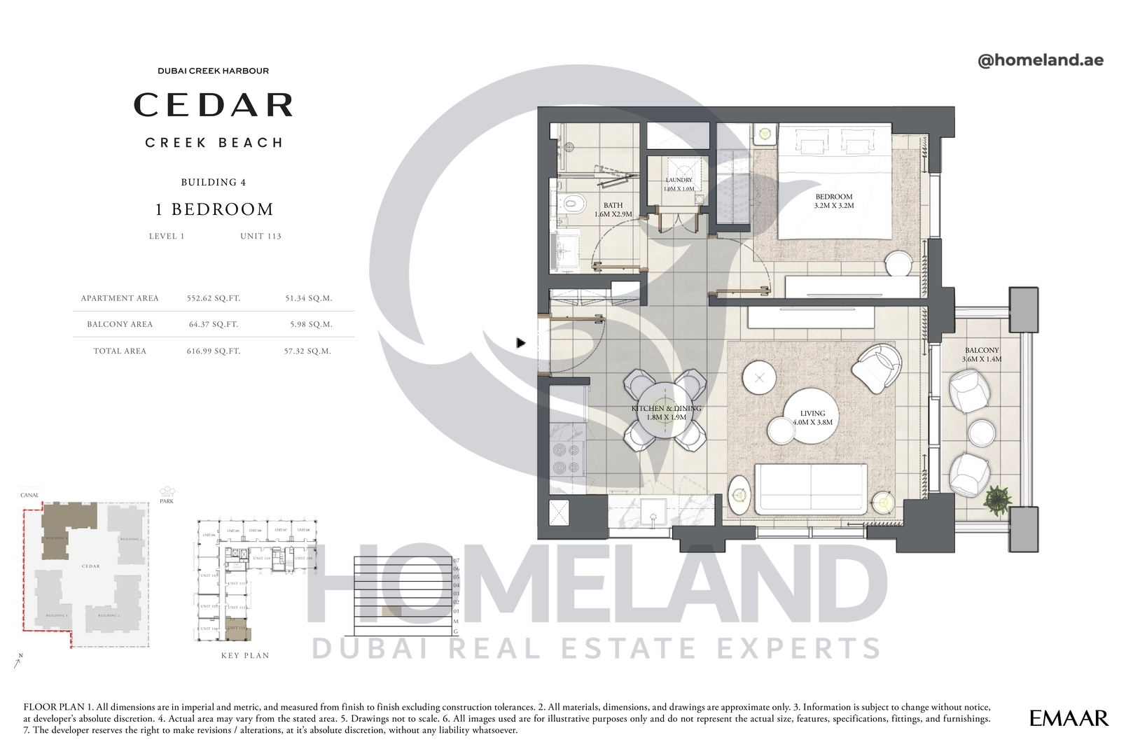 Cedar, Building 4, 1 BR, Level 1, Unit 113, 616 SQFT