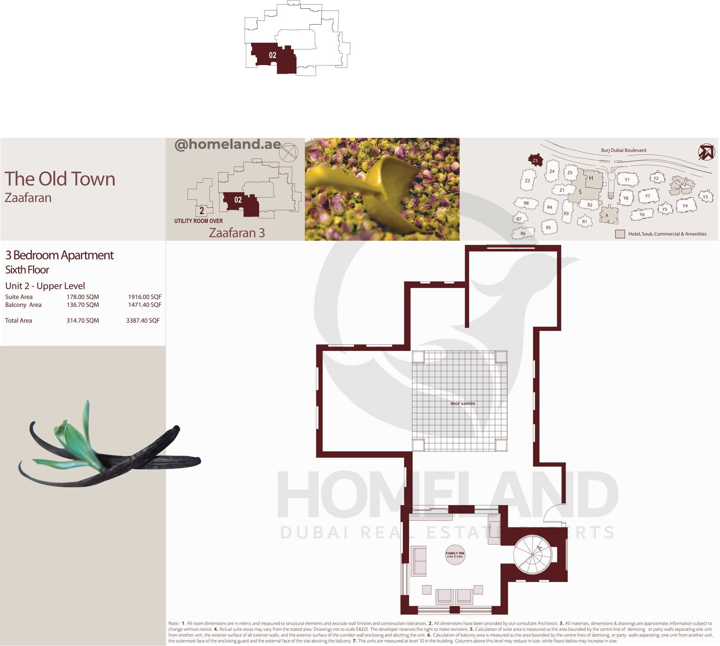 The Old Town Zaafaran 3, Sixth Floor, 3 BR, Unit 2 Upper Floor, 3387 SQFT