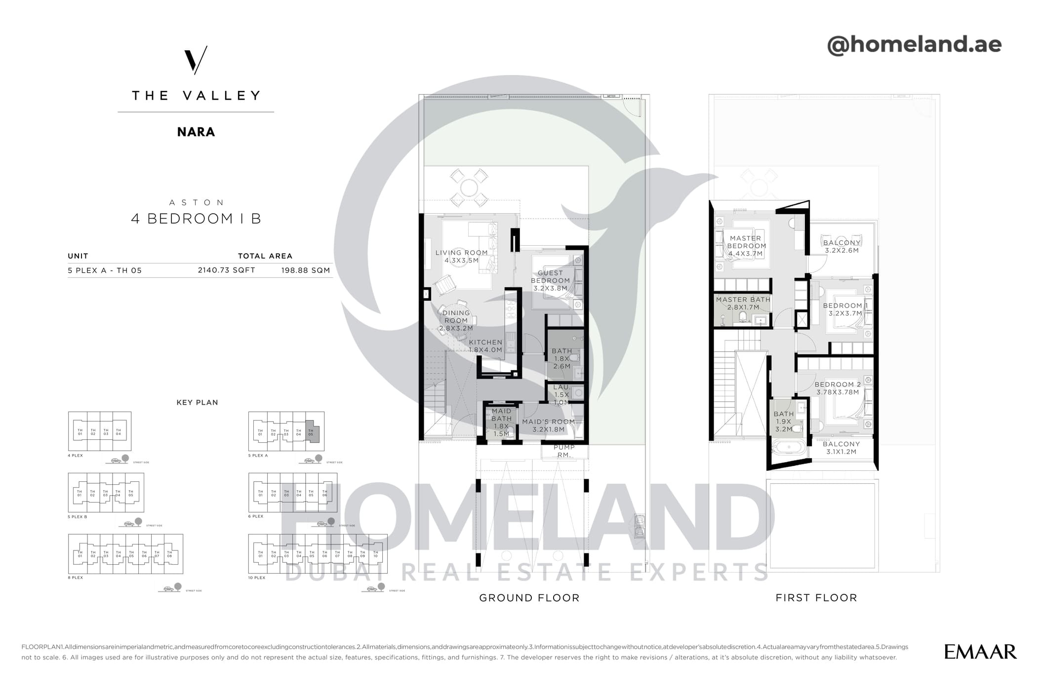The Valley, Nara, Aston, 4 BR, Type B, Unit 5 Plex - TH 05. 2140 SQFT