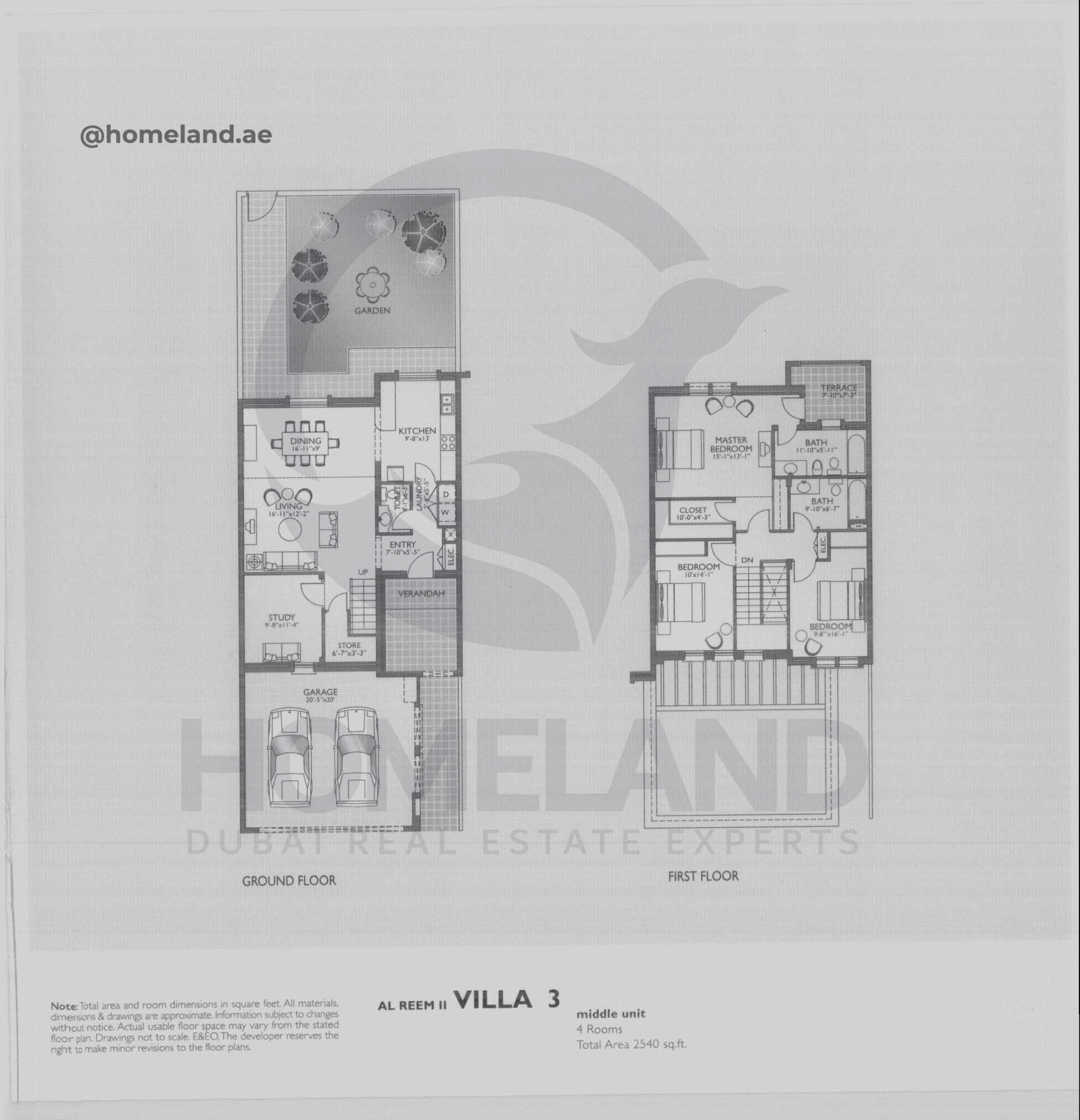 Al Reem 2, Villa 3, Middle Unit, 4 BR, 2540 SQFT